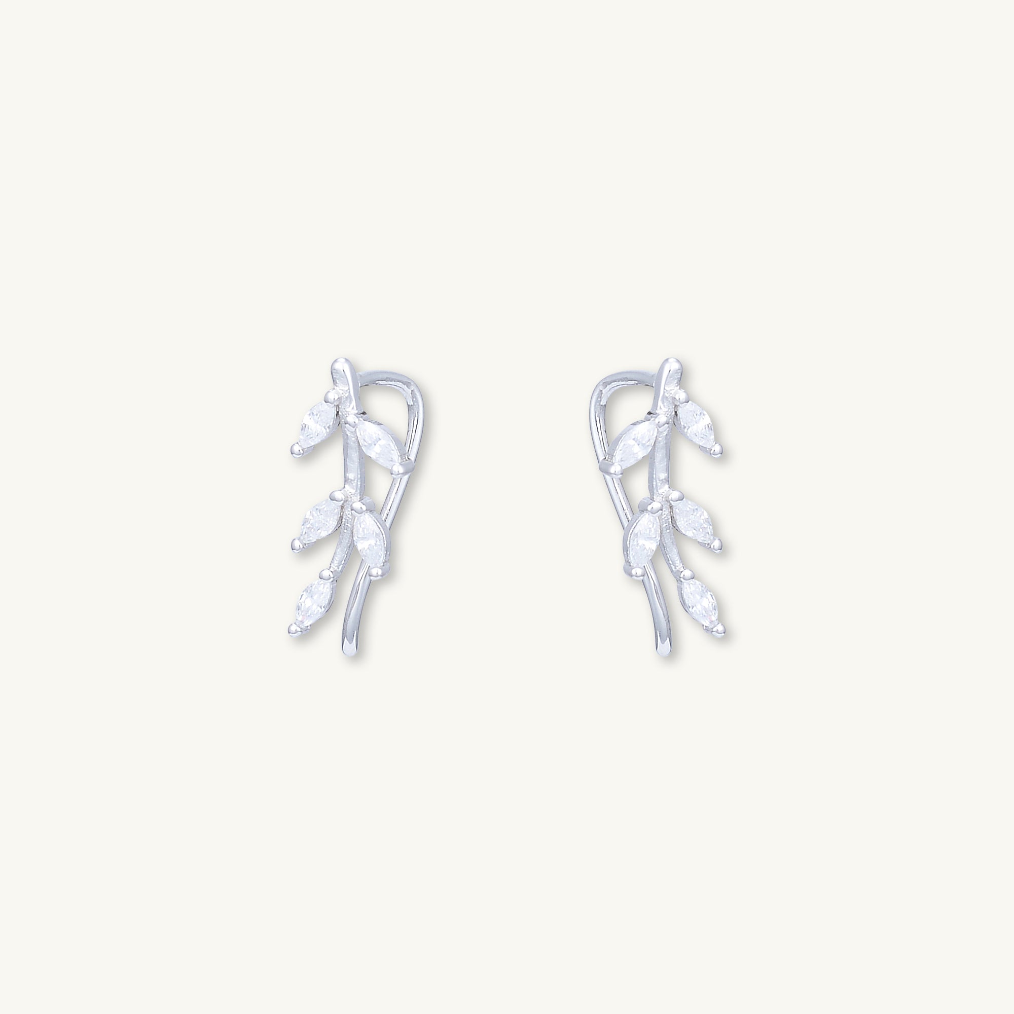 Leaf Sapphire Climber Earrings