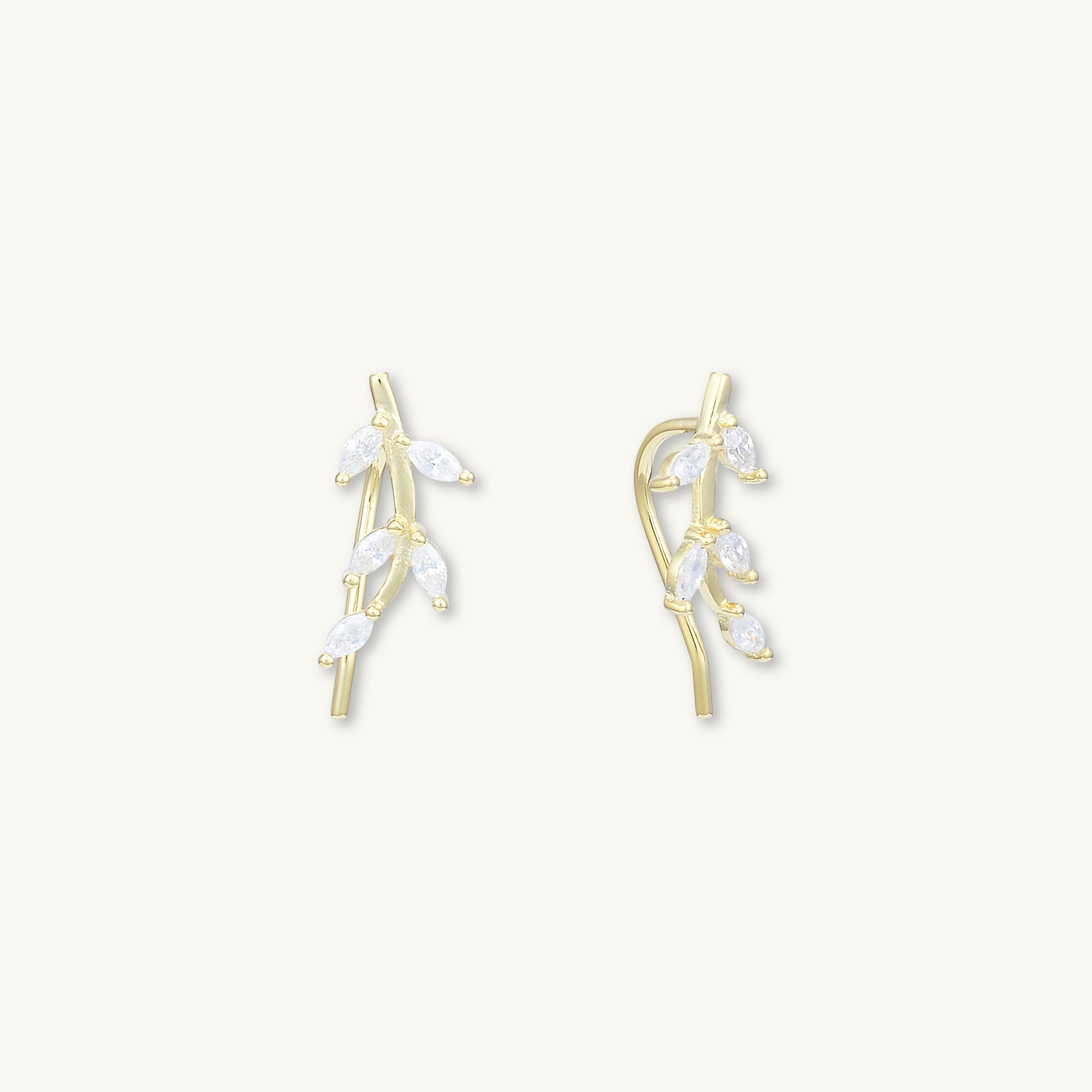 Leaf Sapphire Climber Earrings