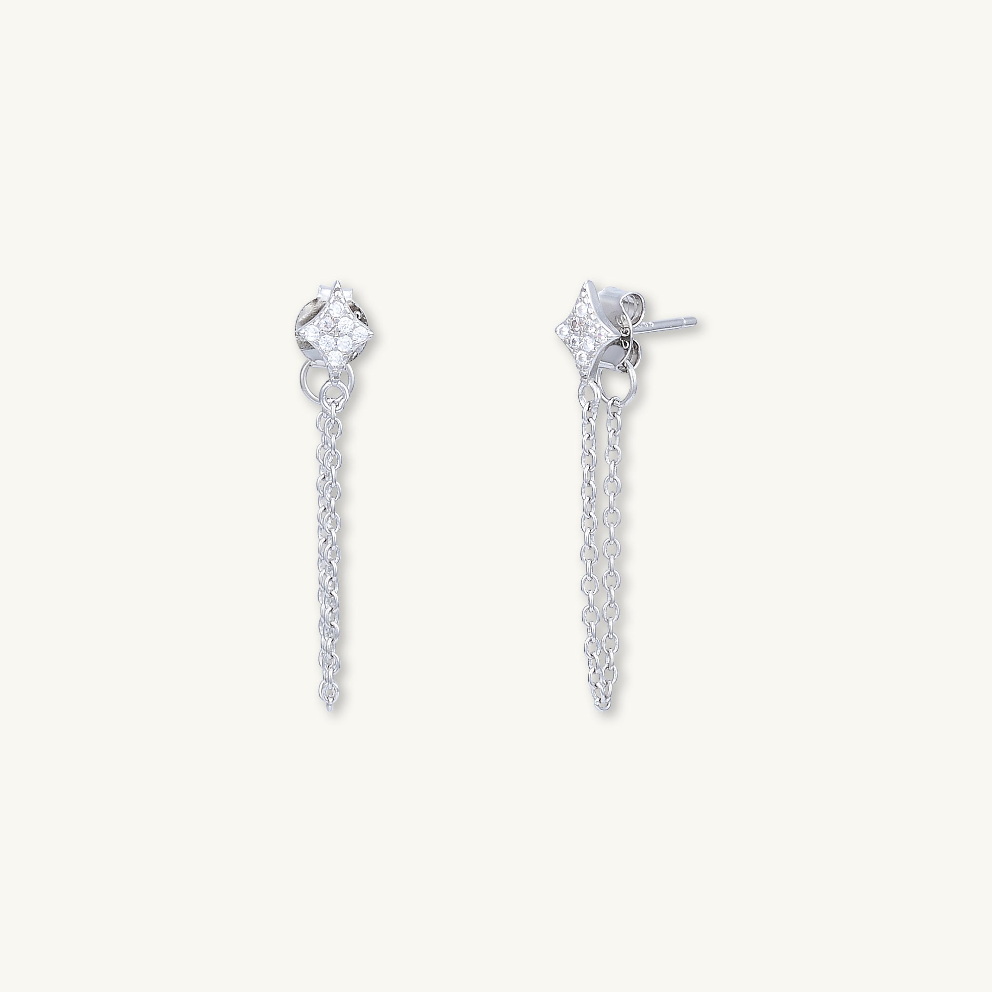 Starlight Sapphire Dangling Earrings