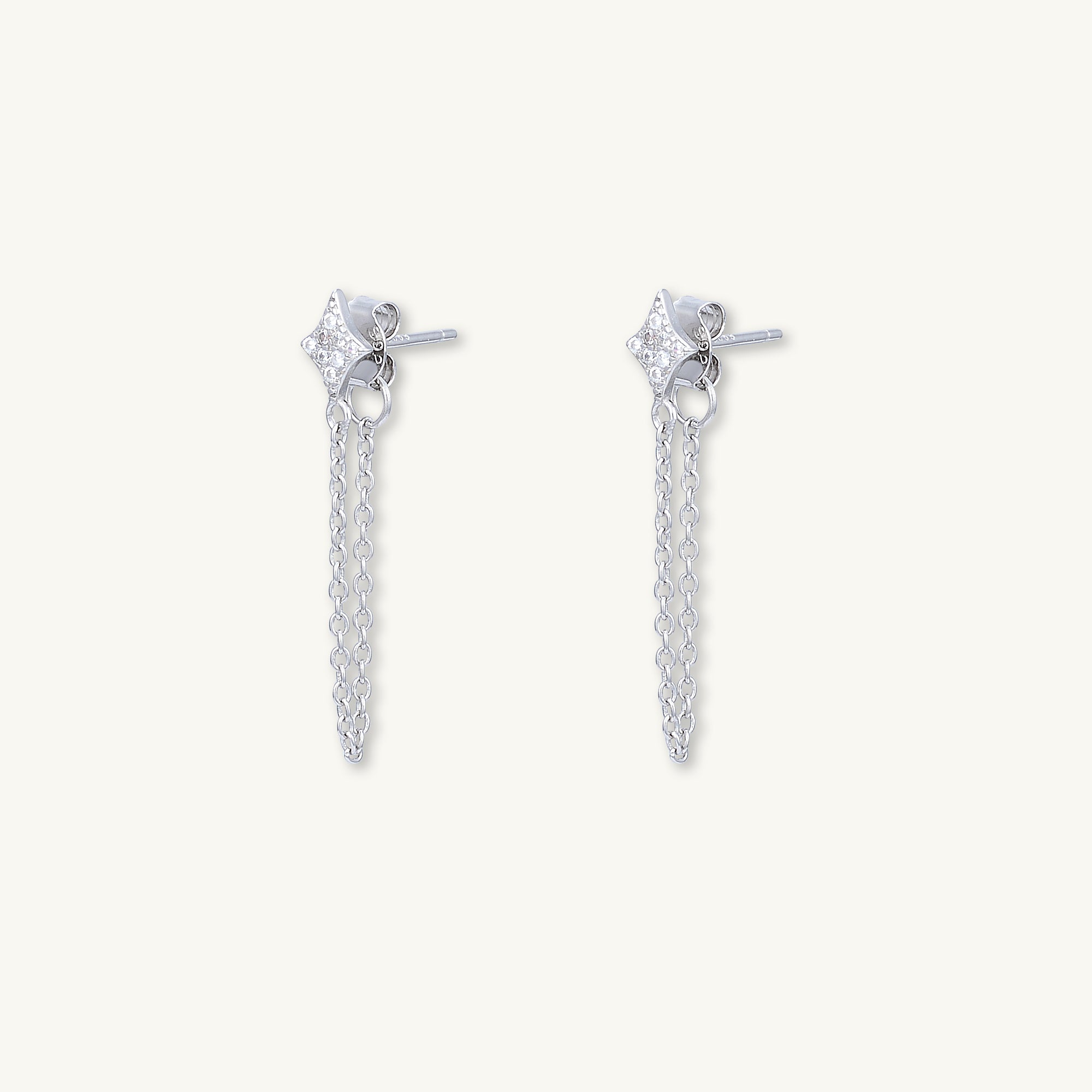 Starlight Sapphire Dangling Earrings