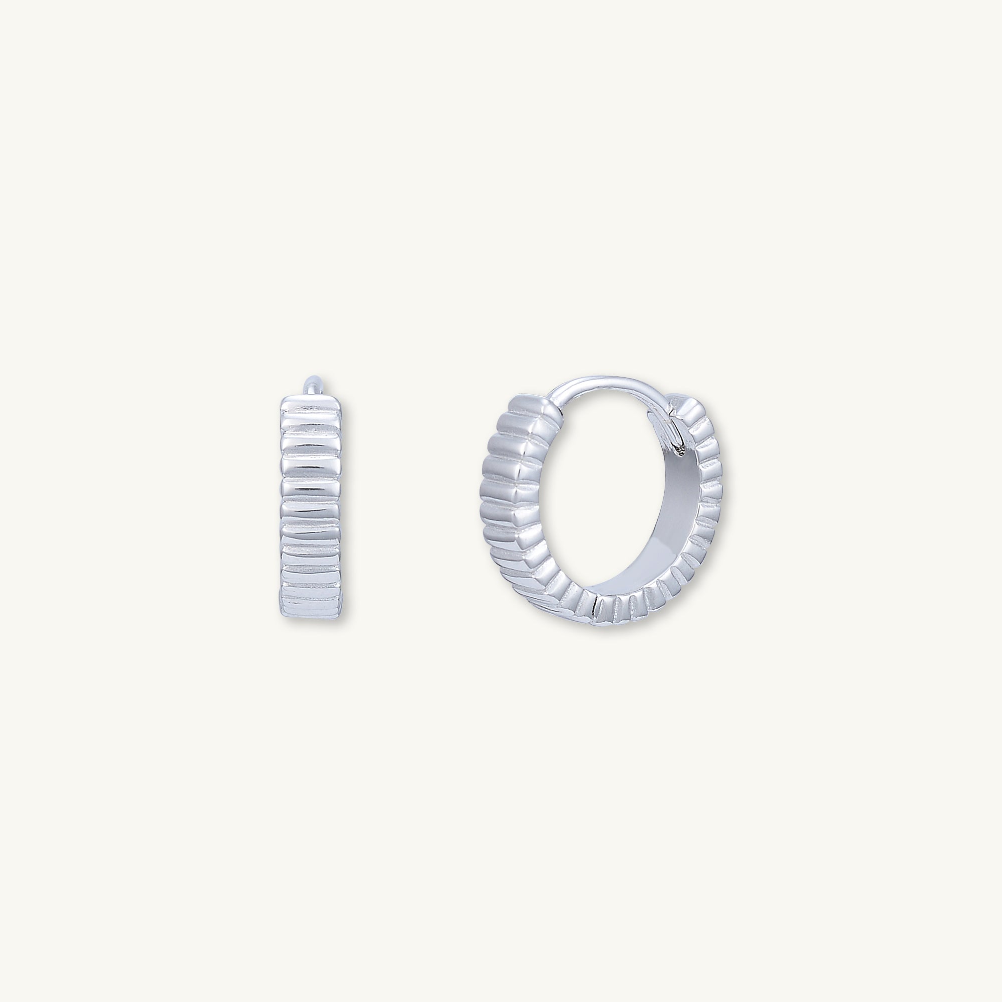 Ridges Huggie Earrings
