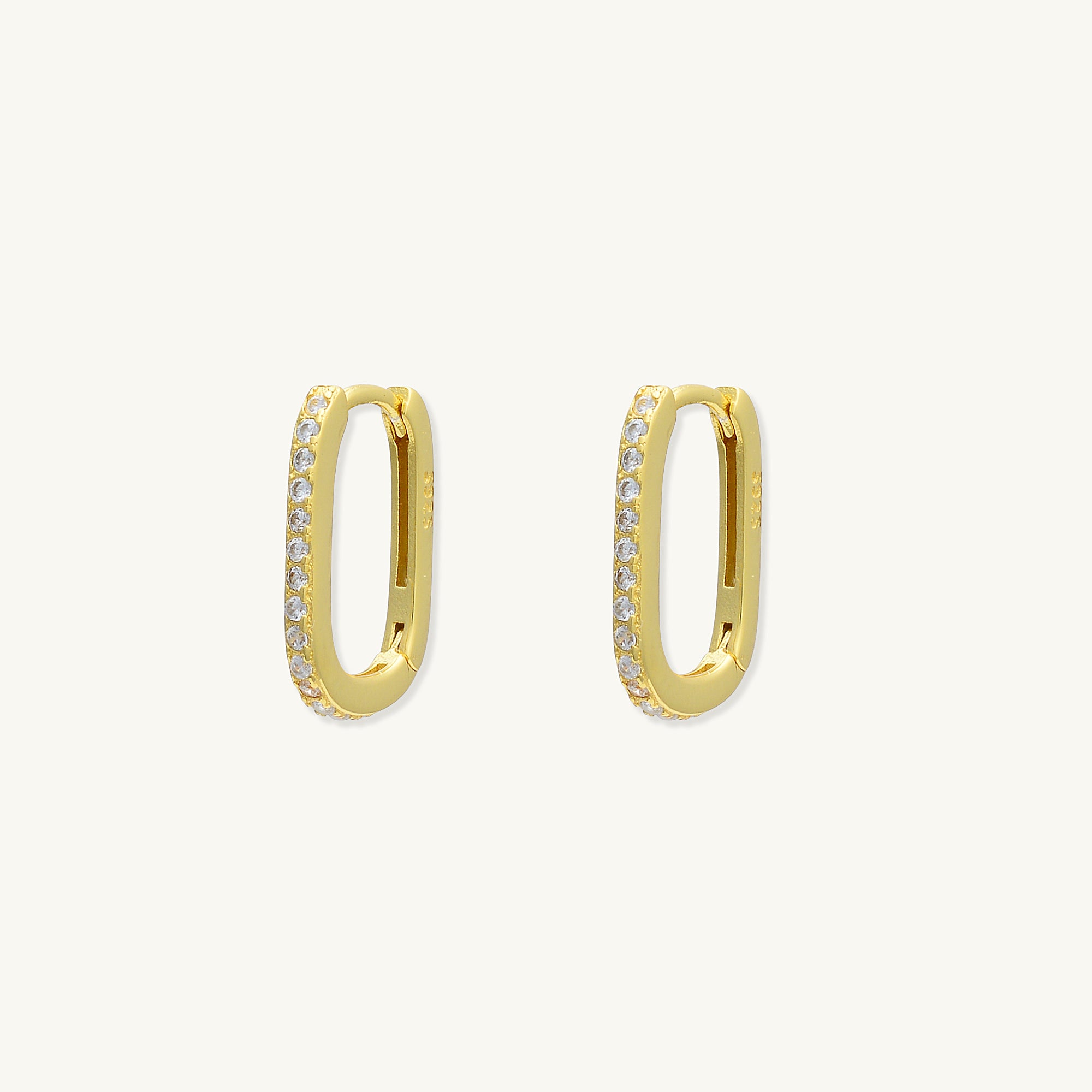 Classic Sapphire Oval Huggie Earrings