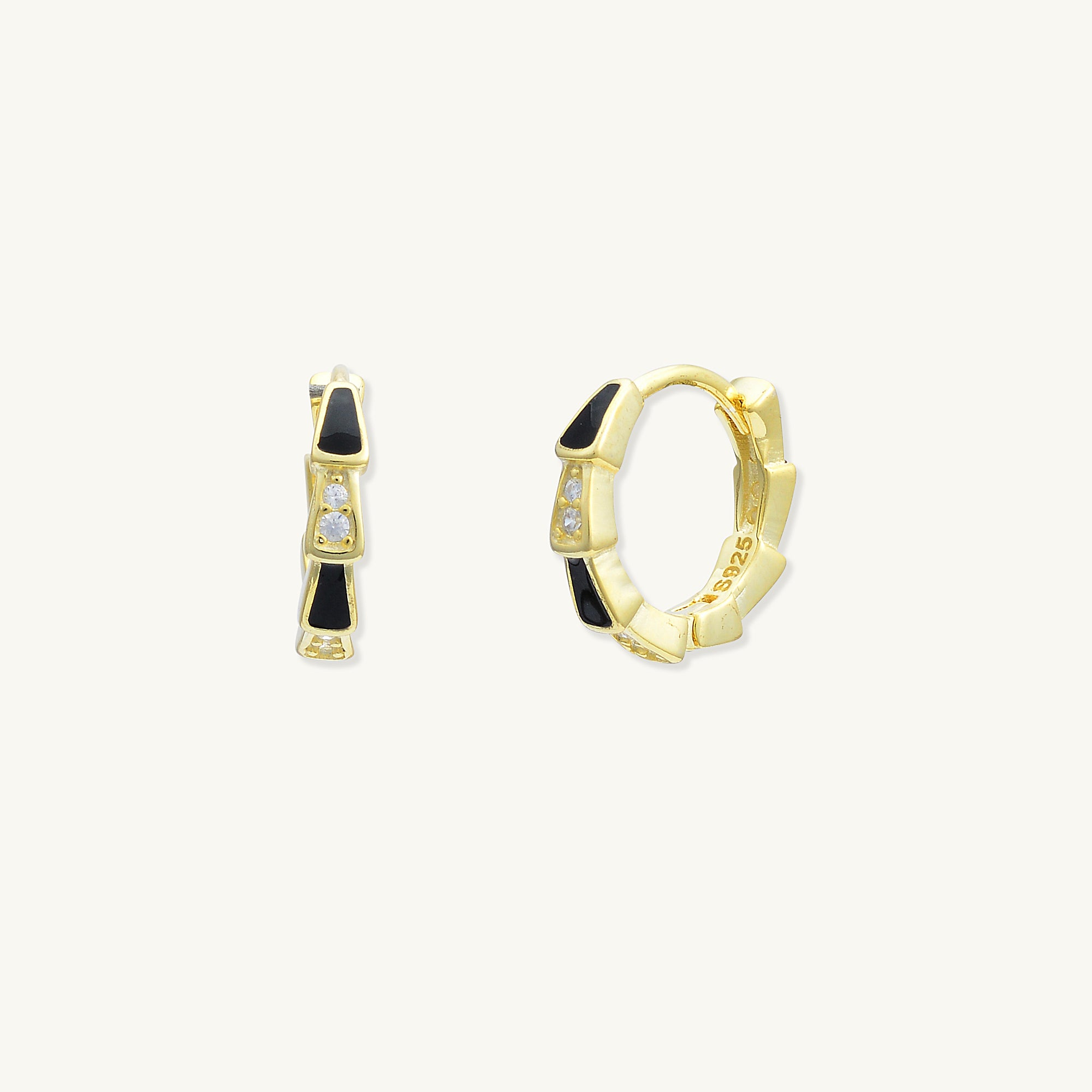 Black Onyx Spark Sapphire Hoops
