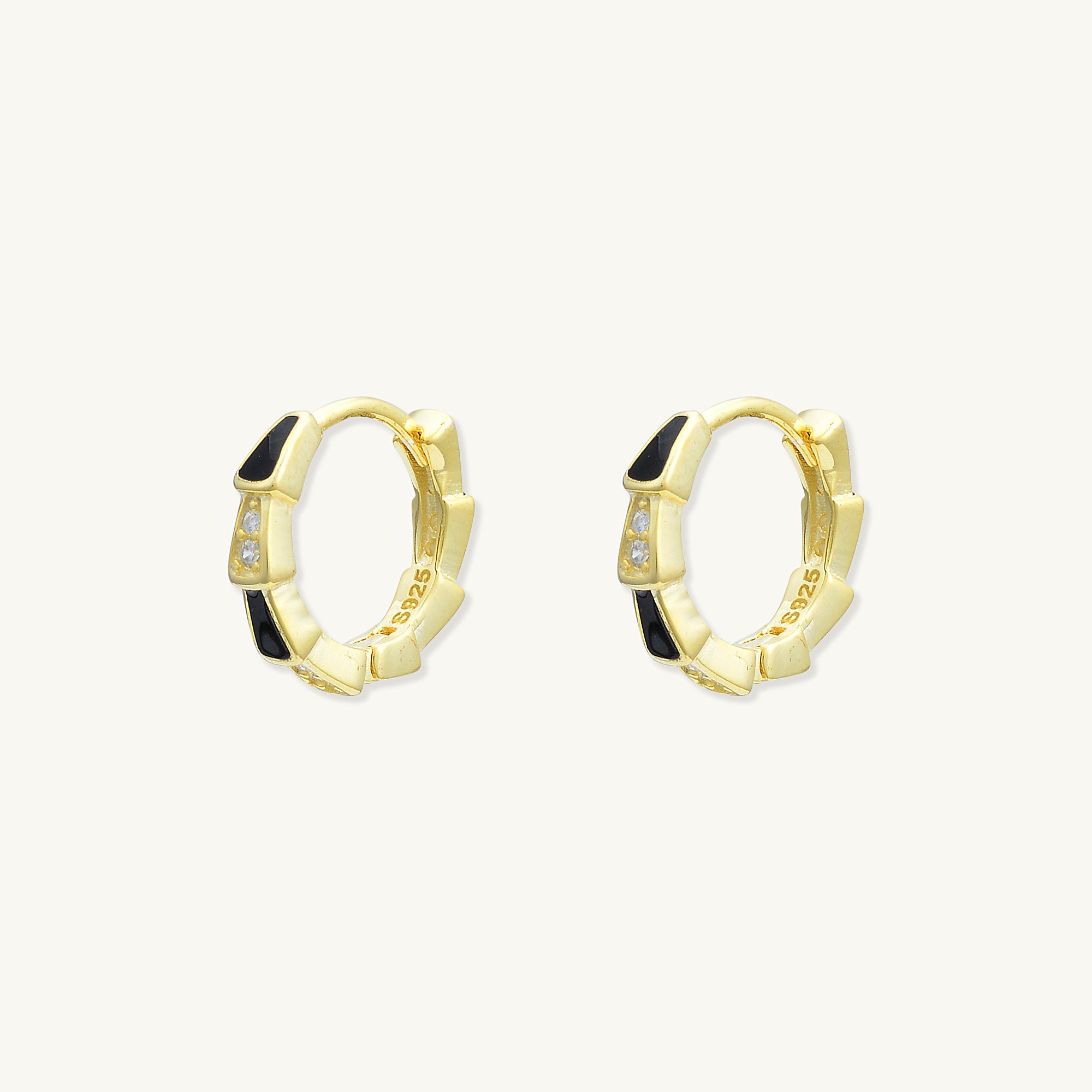 Black Onyx Spark Sapphire Hoops