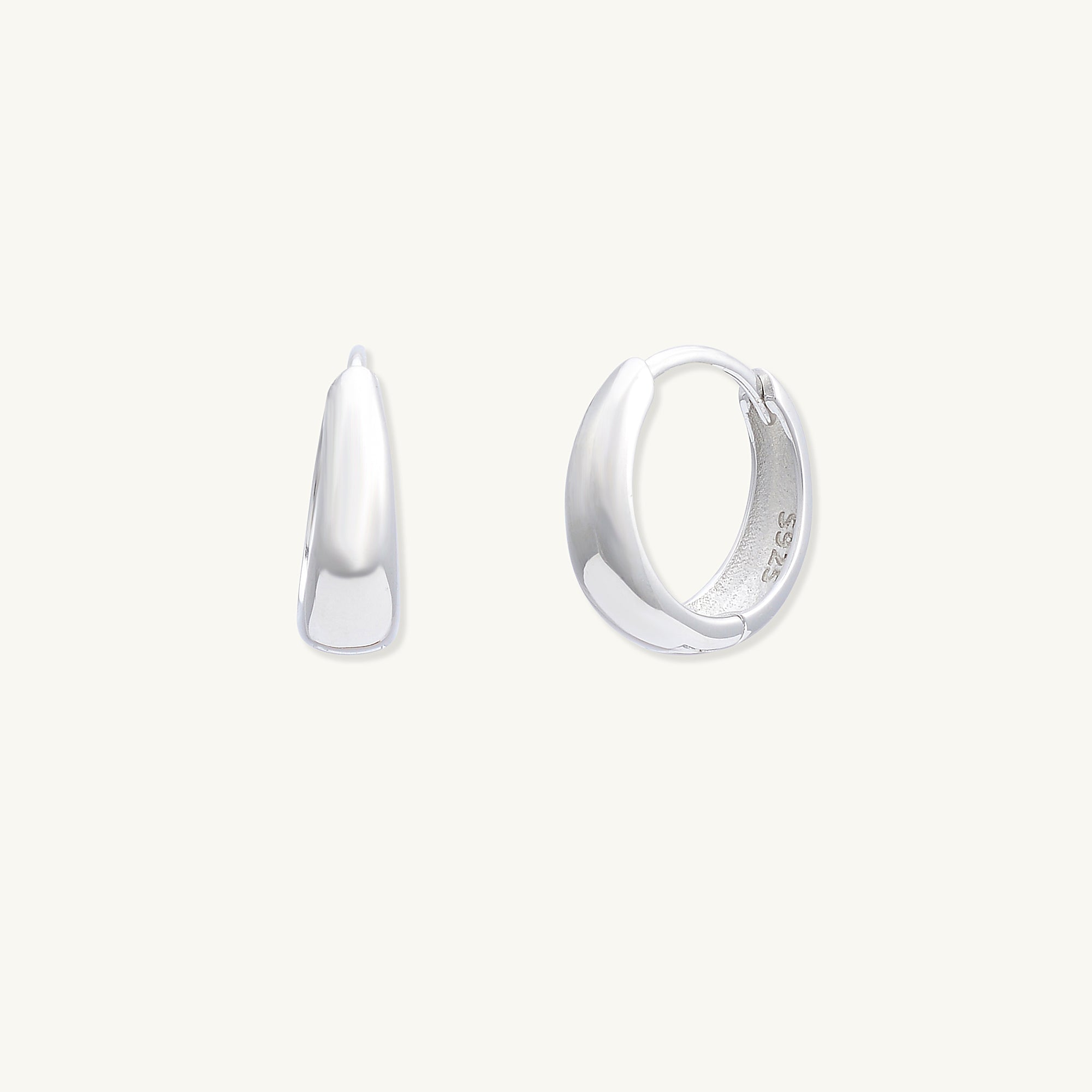 Oval Dome Huggie Earrings