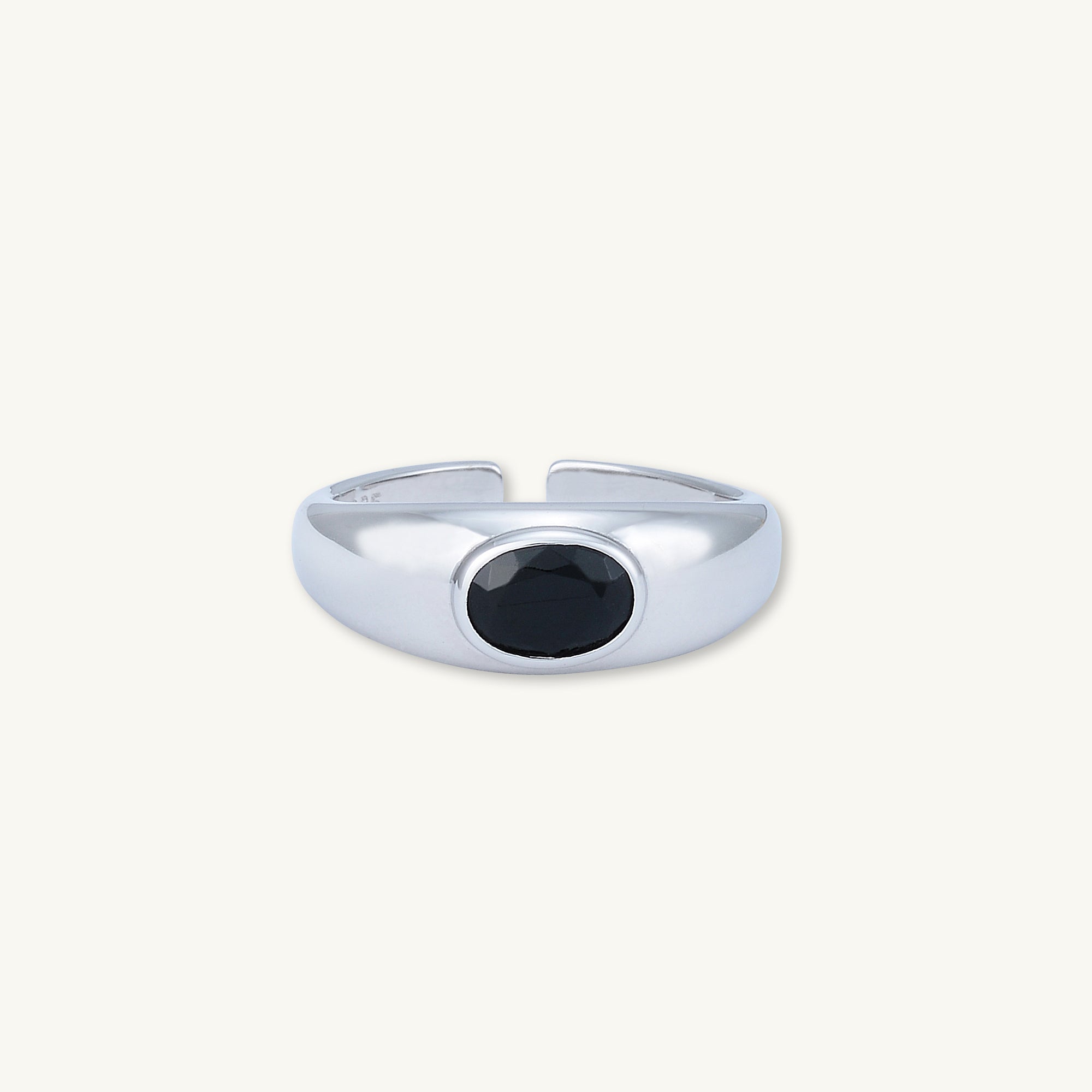 Onyx Signet Dome Open Ring