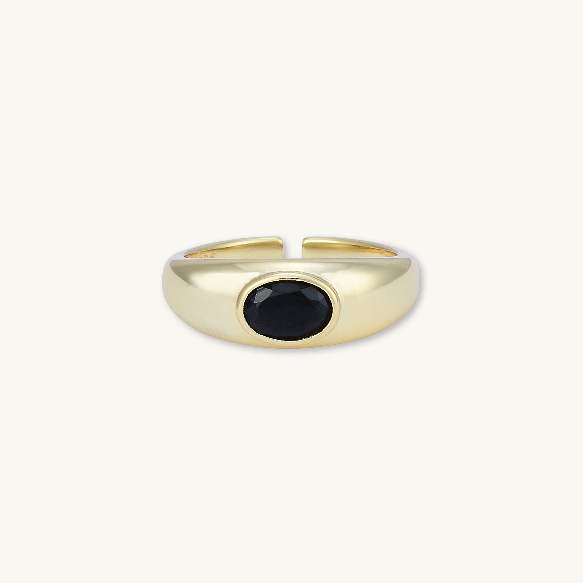 Onyx Signet Dome Open Ring