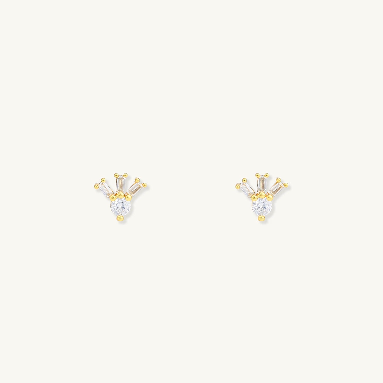 Trio Baguette Stud Earrings