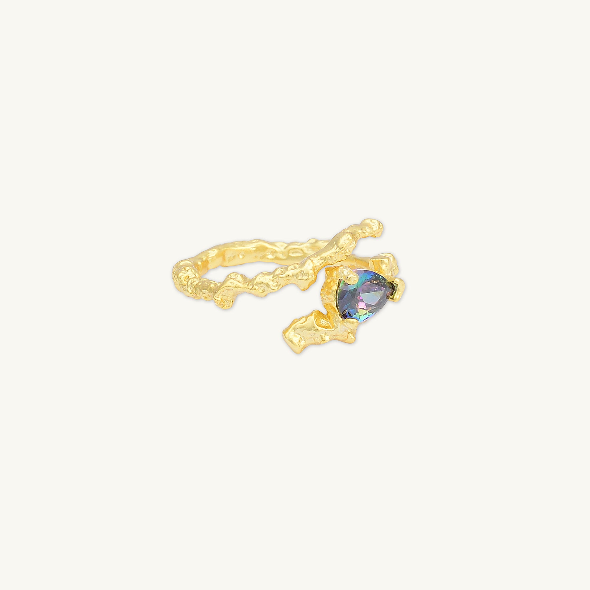 Molten Teardrop Wrap Open Ring