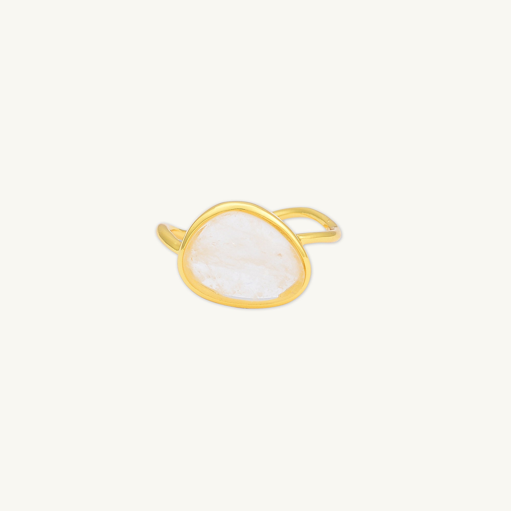 Moonstone Oval Statement Open Ring