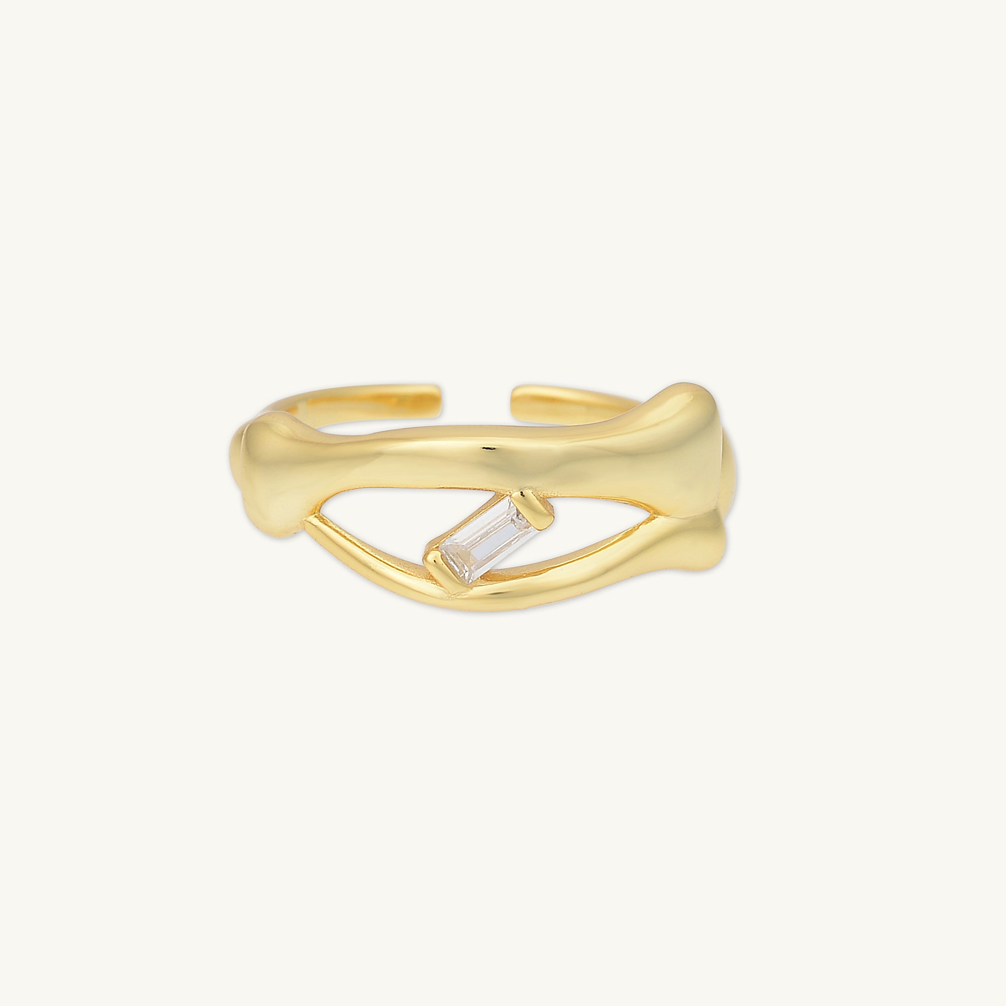 Baguette Open Adjustable Ring