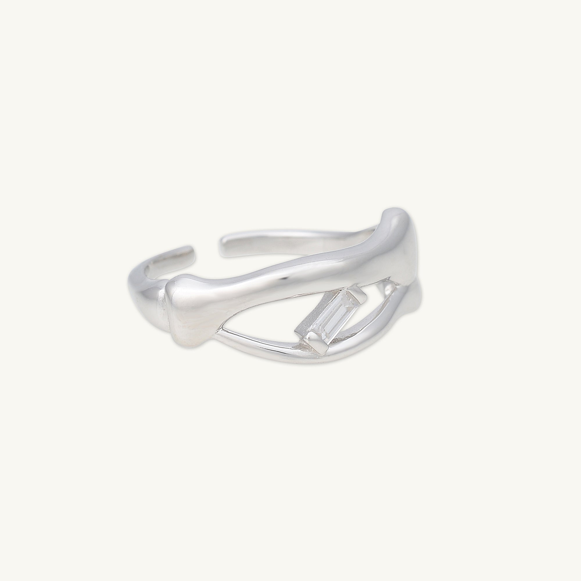Baguette Open Adjustable Ring