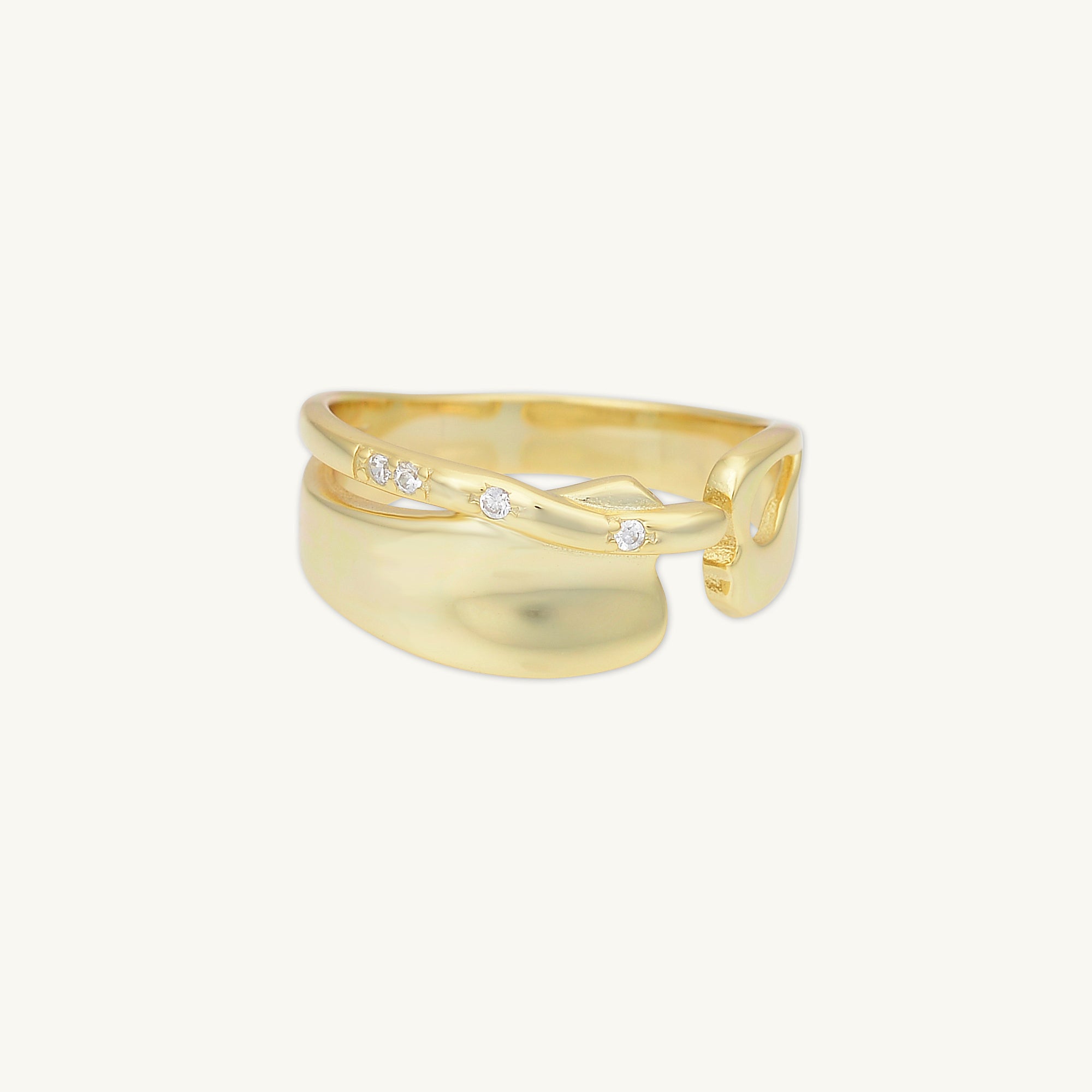 Molten Sapphire Statement Open Ring