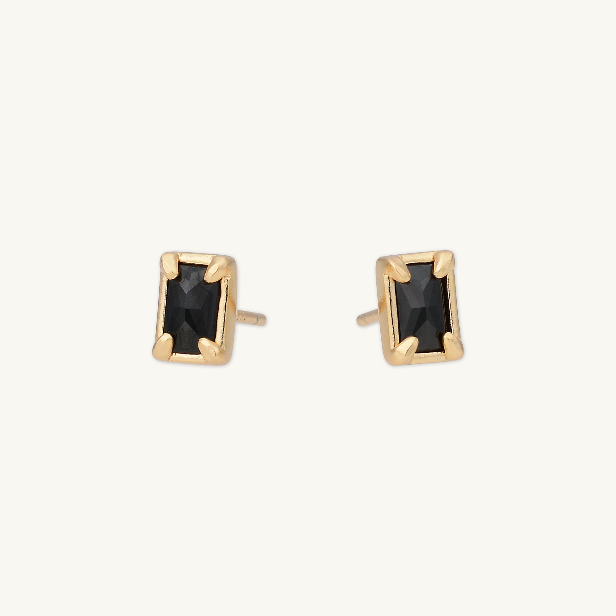 Onyx Sapphire Rectangle Earrings