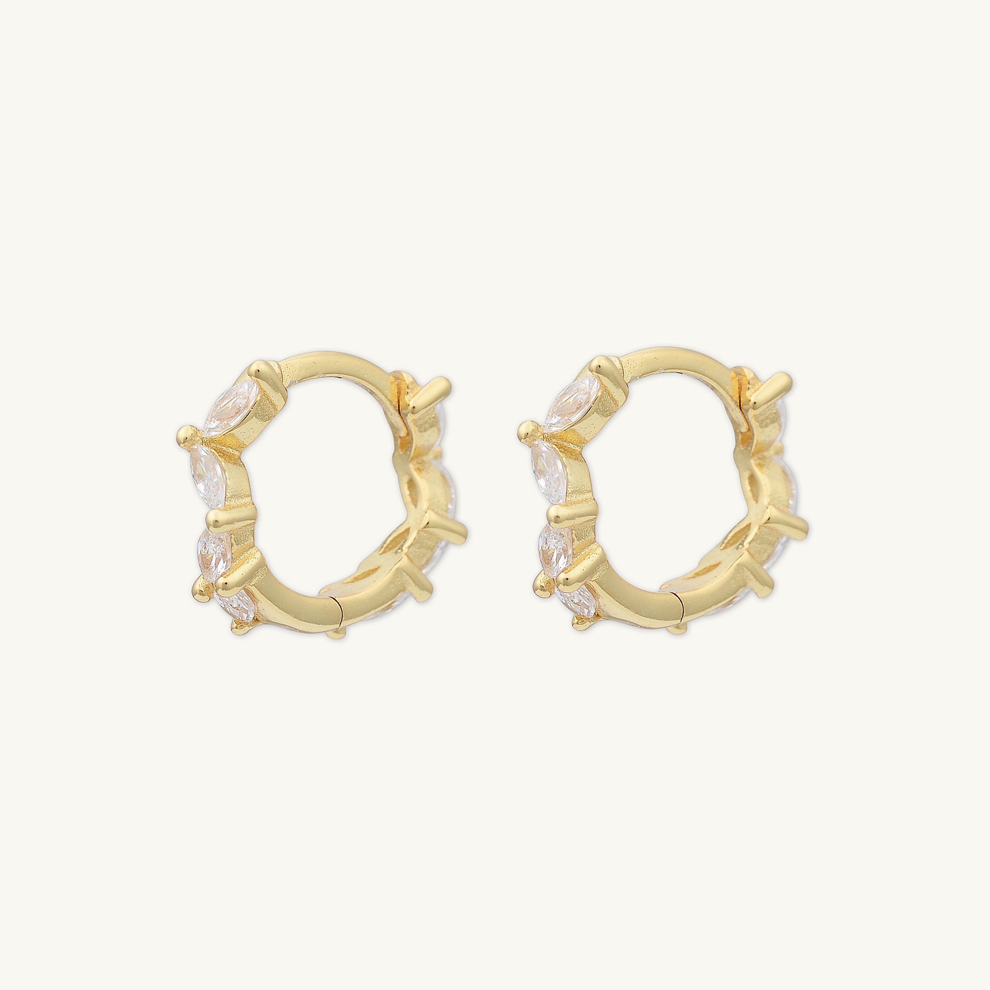 Marquise Sapphire Huggie Earrings