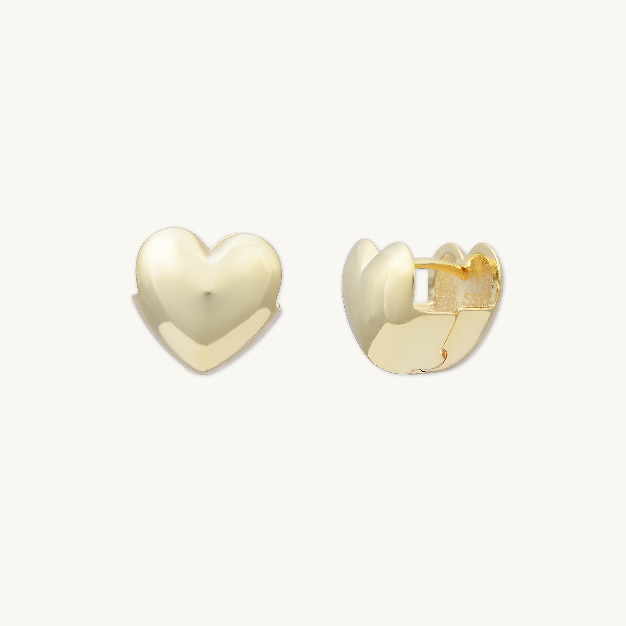 Heart Dome Huggie Earrings