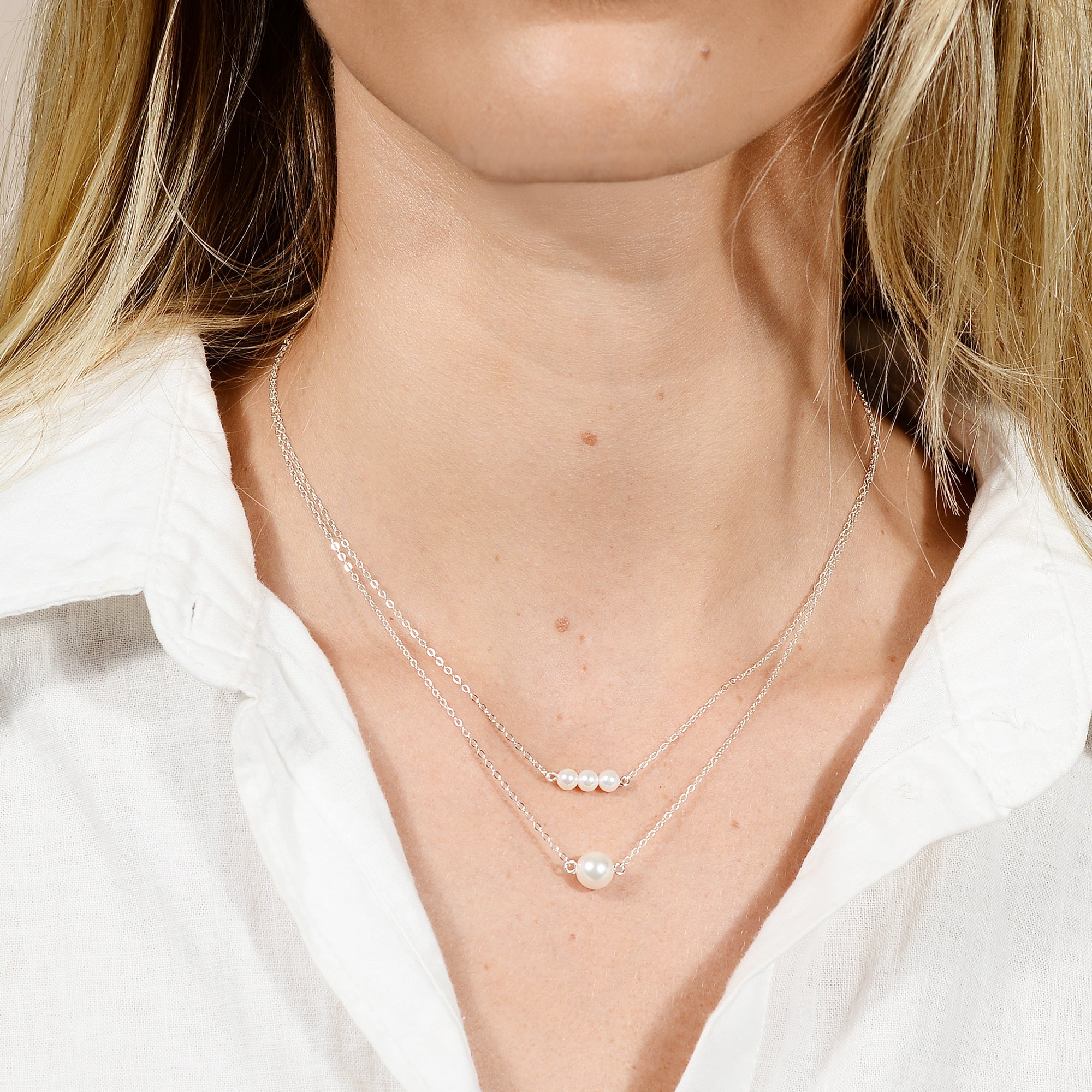 Triple Freshwater Pearl Necklace