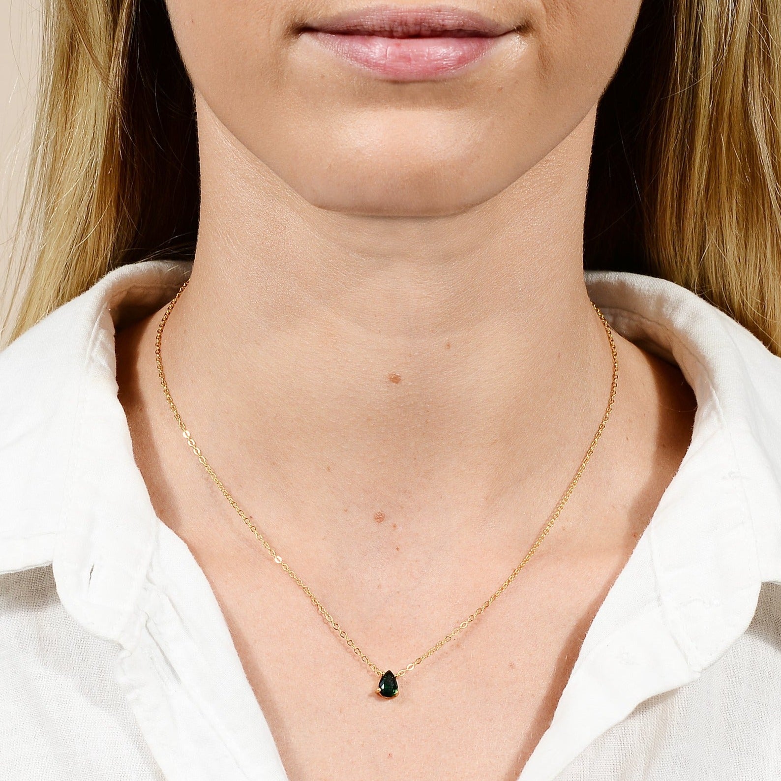 Birthstone Pear Shaped Necklace May
