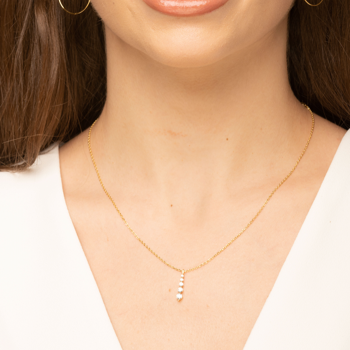 Sapphire Vertical Drop Necklace
