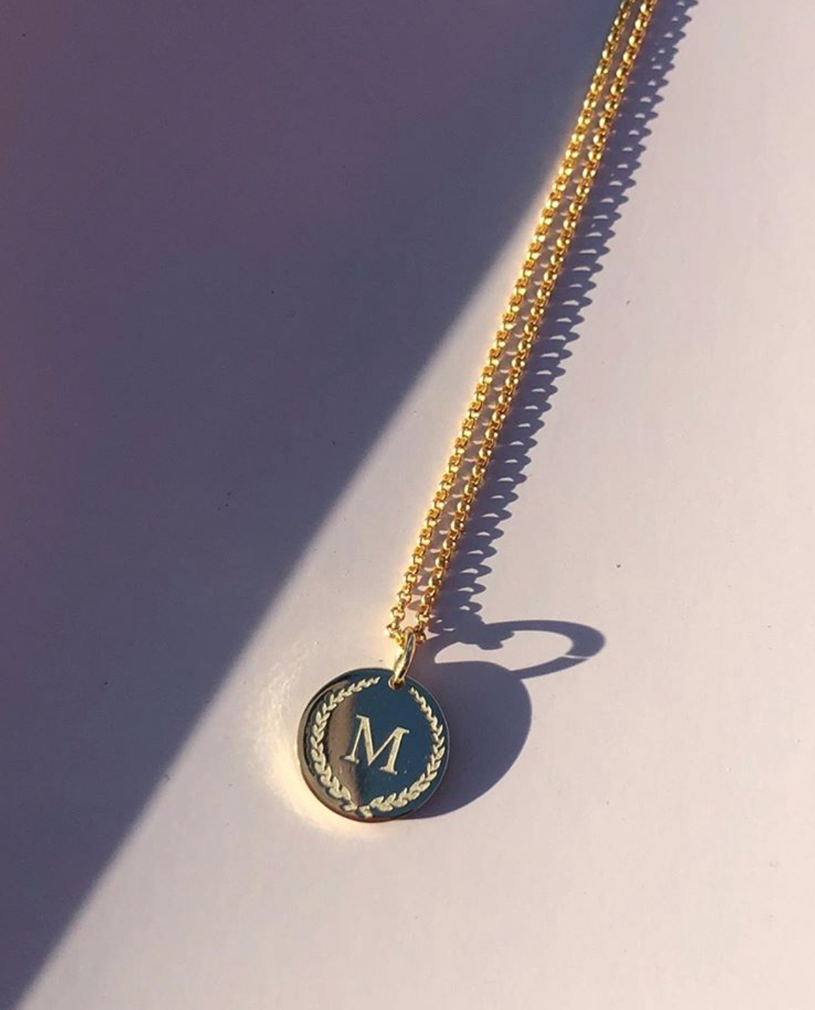Initial Medallion Coin Necklace
