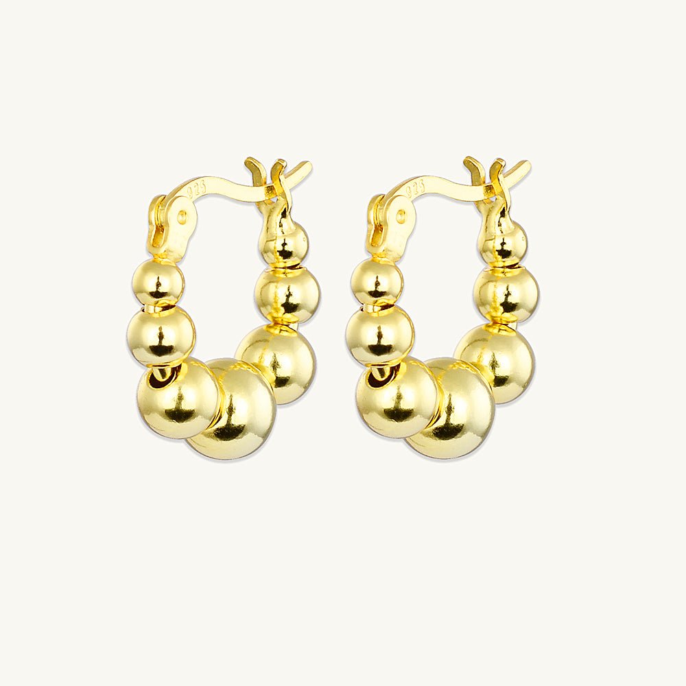 Asymmetric Ball Hoop Earrings - Camile & Stone