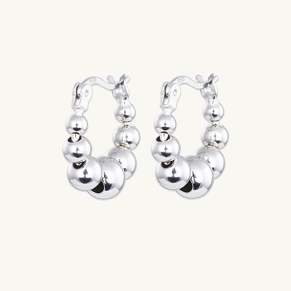 Asymmetric Ball Hoop Earrings - Camile & Stone