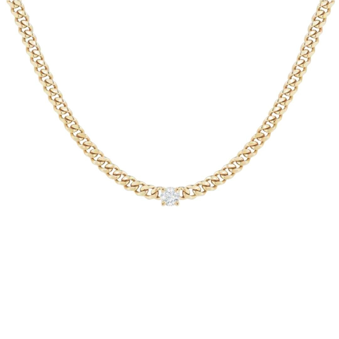 Bezel Cuban Chain Necklace - Camile & Stone
