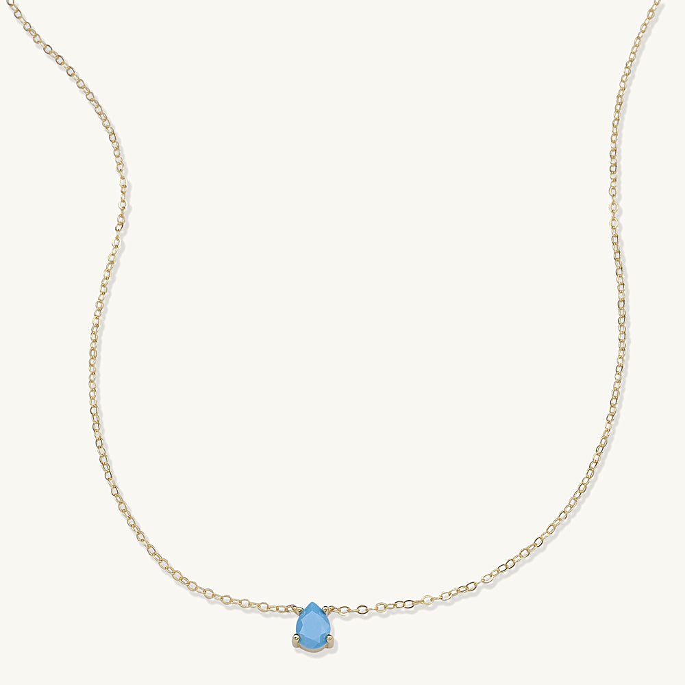 Birthstone Pear Shaped Necklace December - Camile & Stone