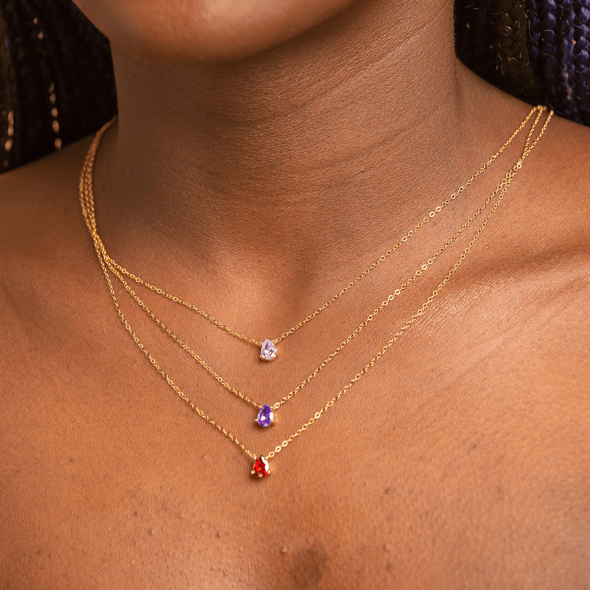 Birthstone Pear Shaped Necklace June - Camile & Stone