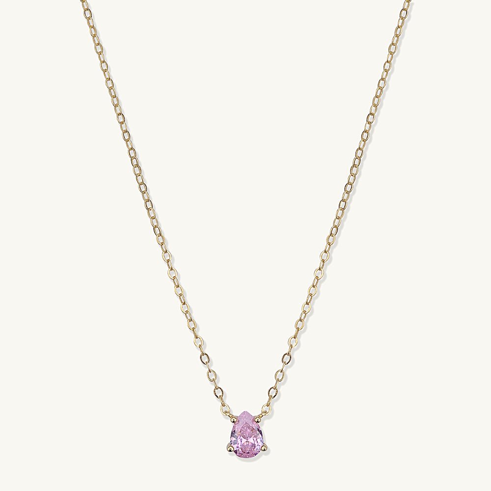 Birthstone Pear Shaped Necklace October - Camile & Stone