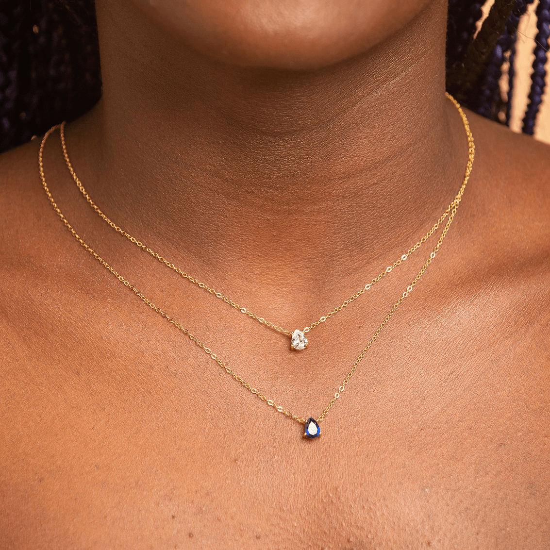 Birthstone Pear Shaped Necklace September - Camile & Stone