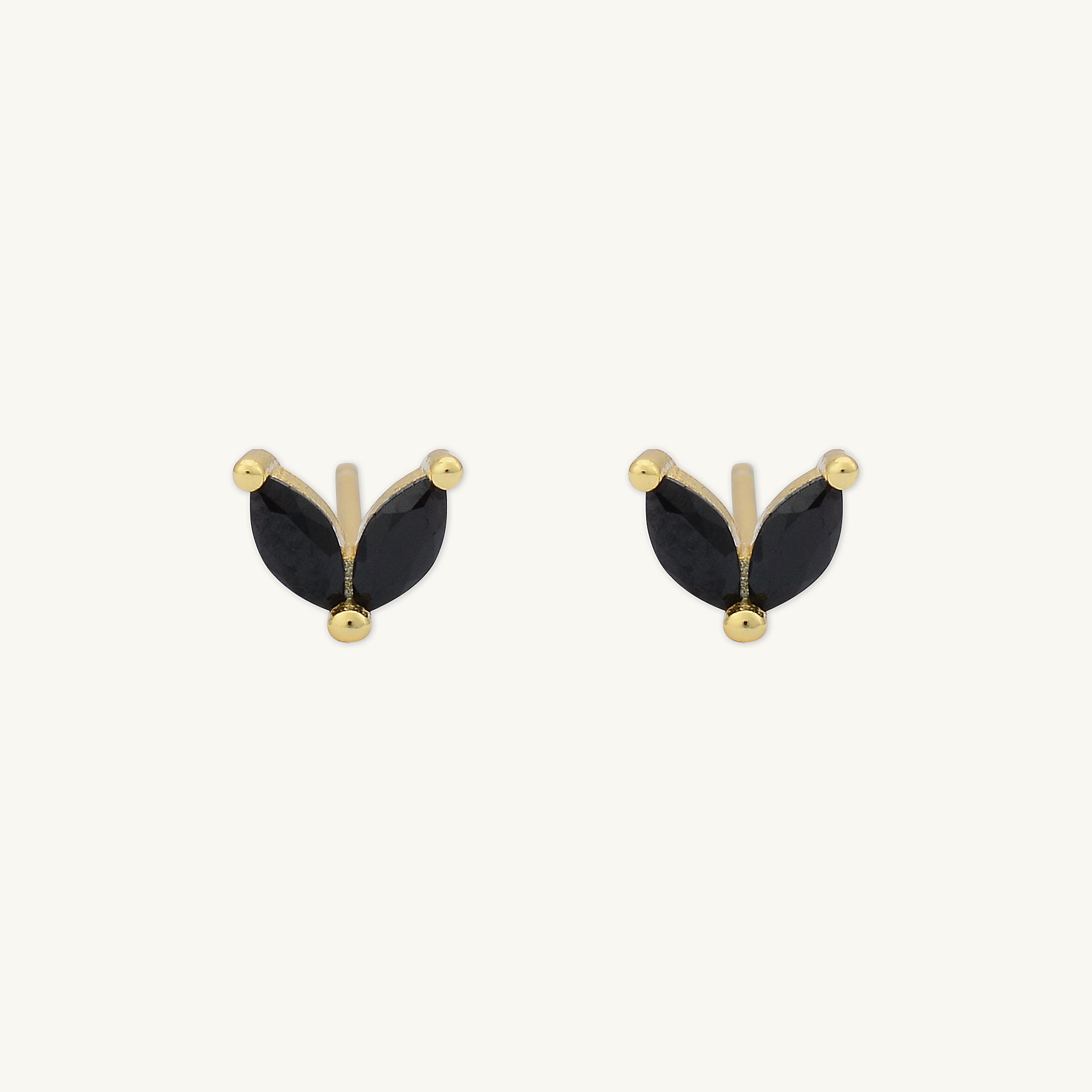 Black Angel Wings Sapphire Stud Earrings - Camile & Stone