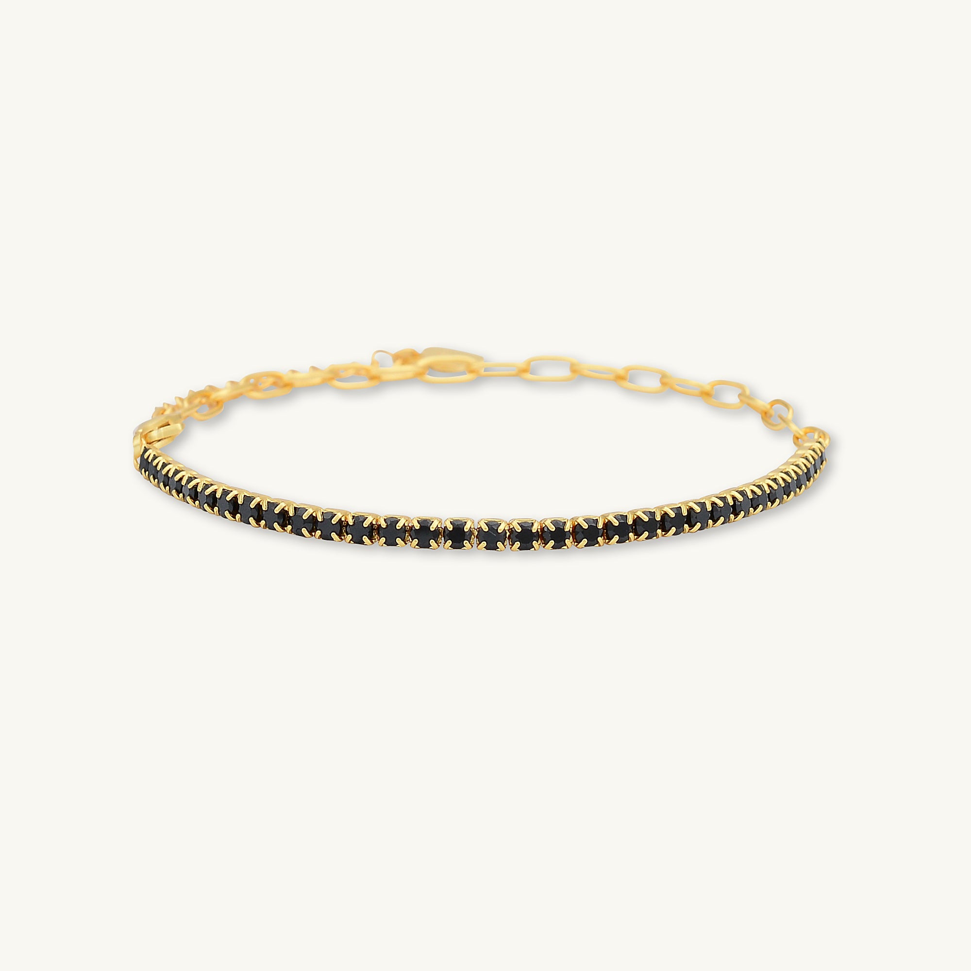 Black Tennis Link Chain Bracelet - Camile & Stone