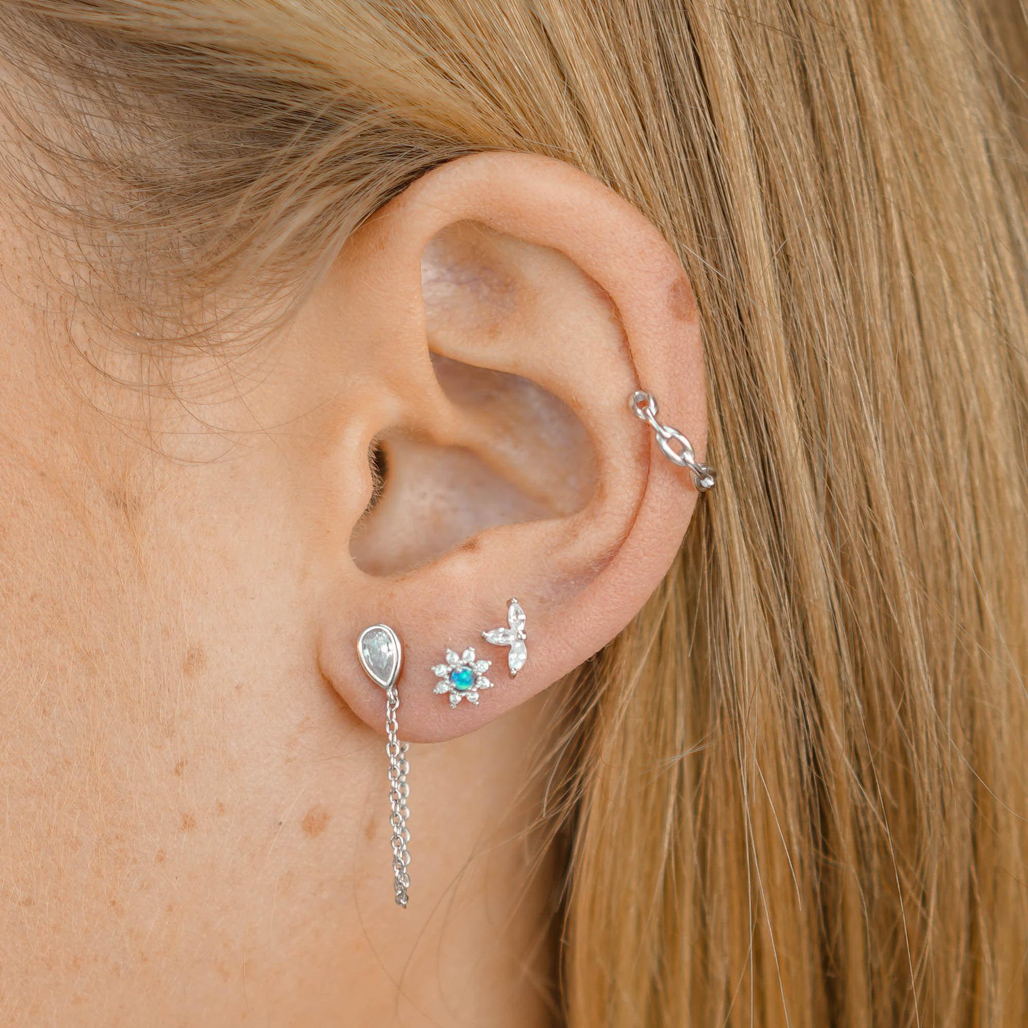 Blue Opal Starburst Sapphire Earrings - Camile & Stone