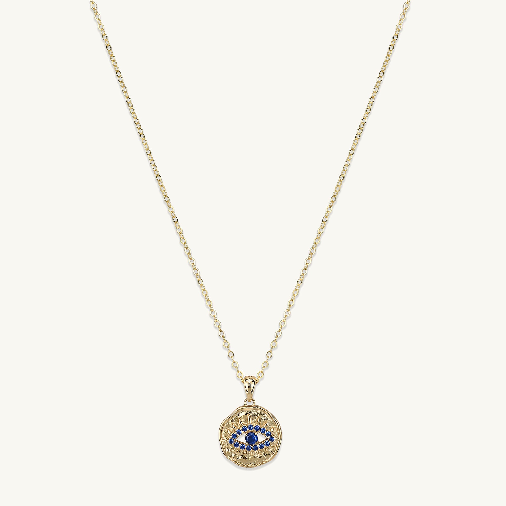 Blue Sapphire Evil Eye Pendant Necklace - Camile & Stone