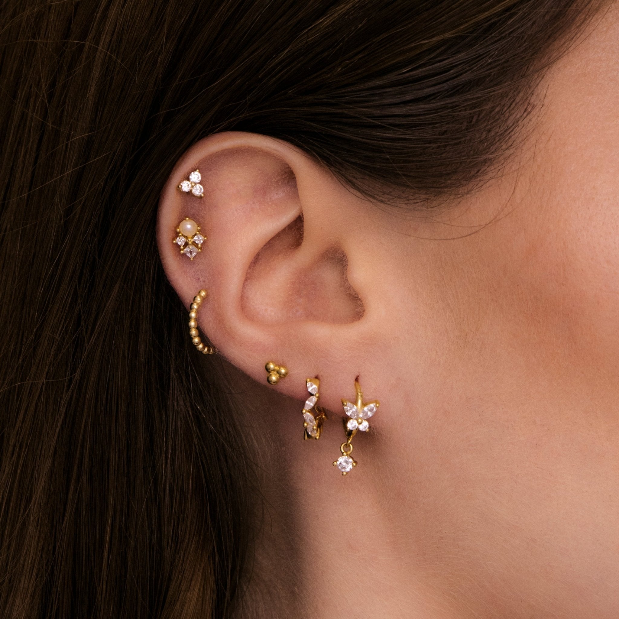 Butterfly Sapphire Drop Huggie Earrings - Camile & Stone