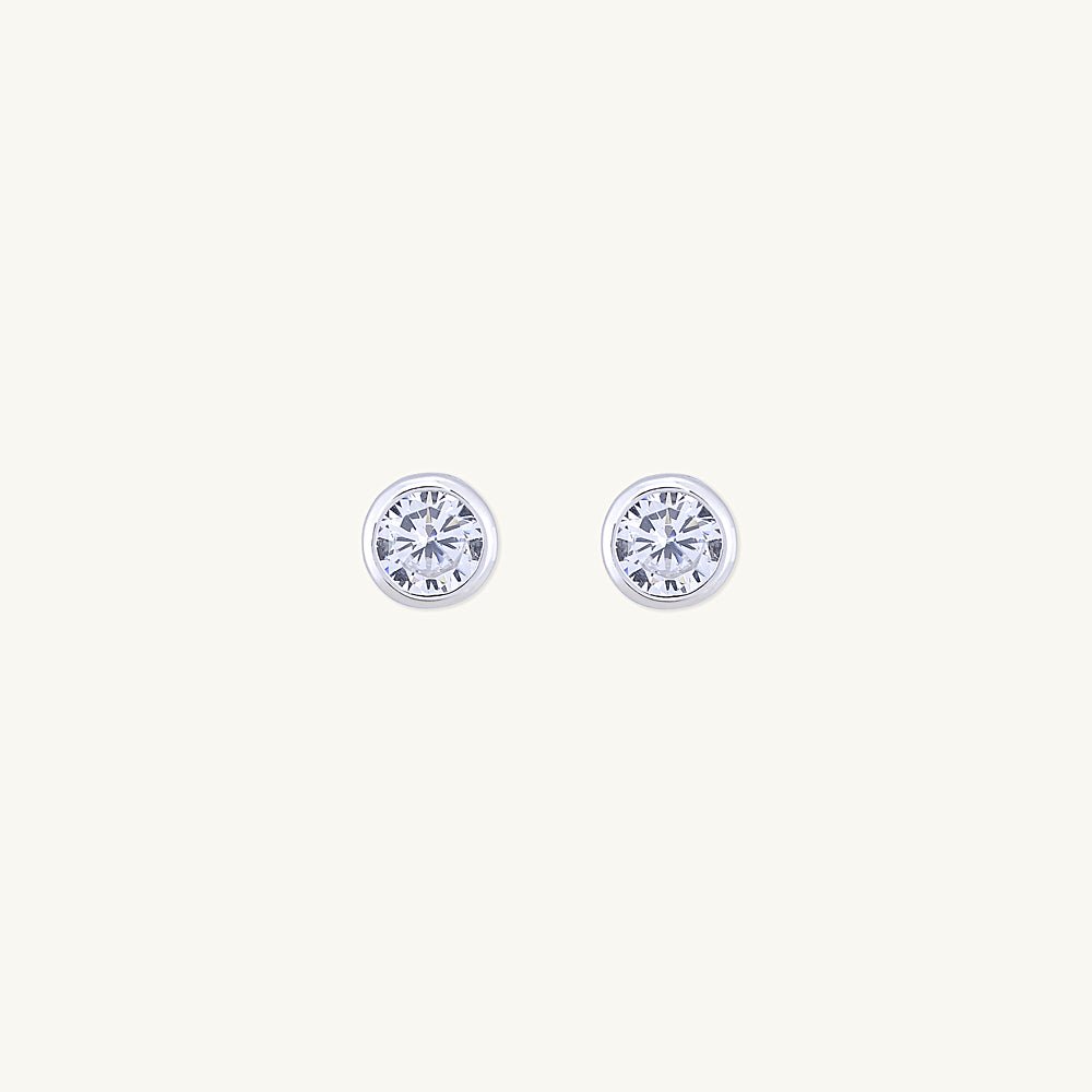 Circle Cubic Zirconia Studs - Camile & Stone