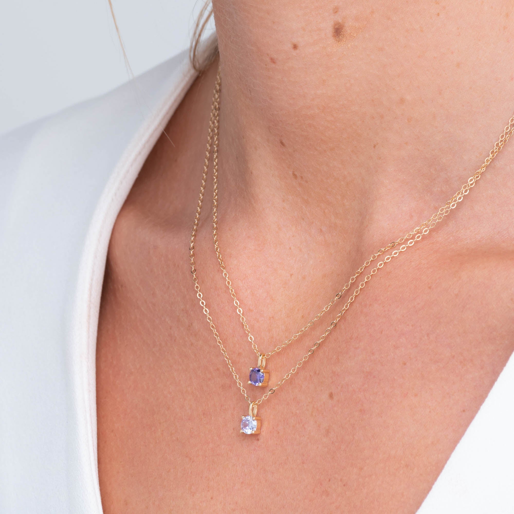 Classic Birthstone Necklace February - Camile & Stone