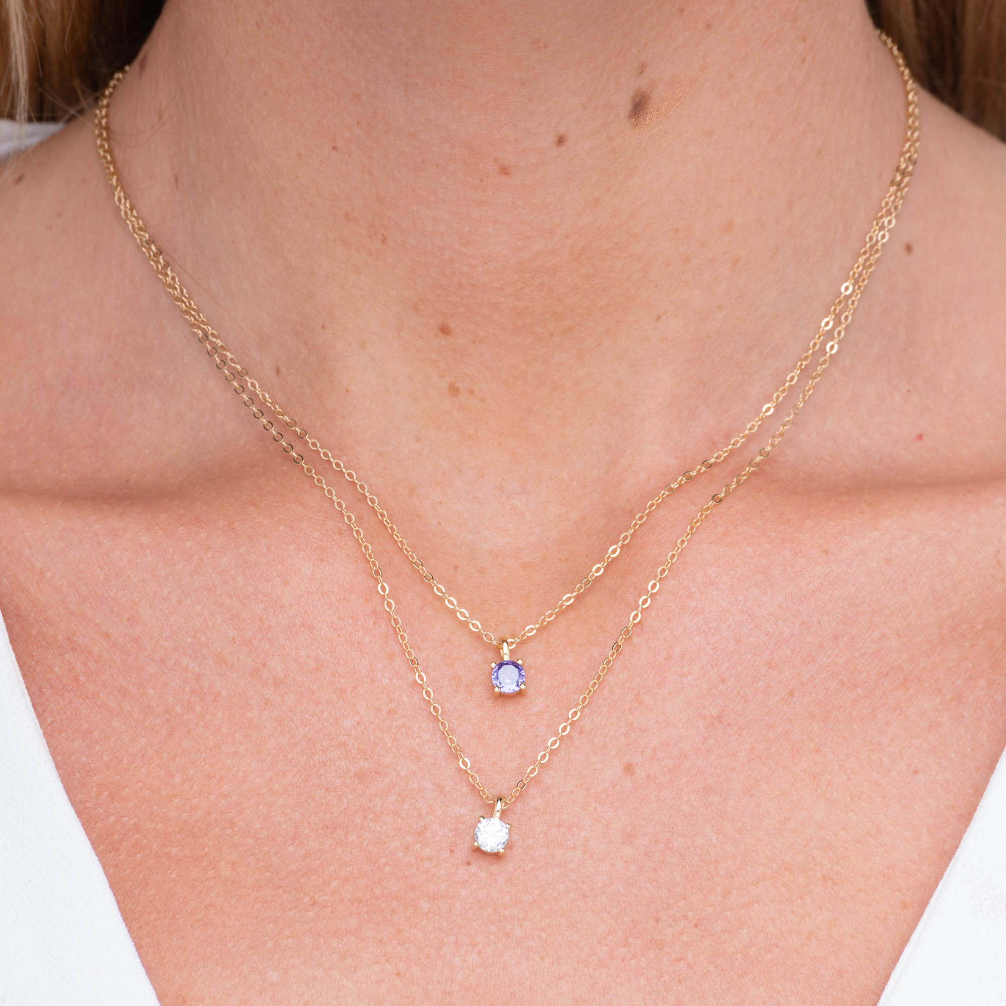Classic Birthstone Necklace February - Camile & Stone