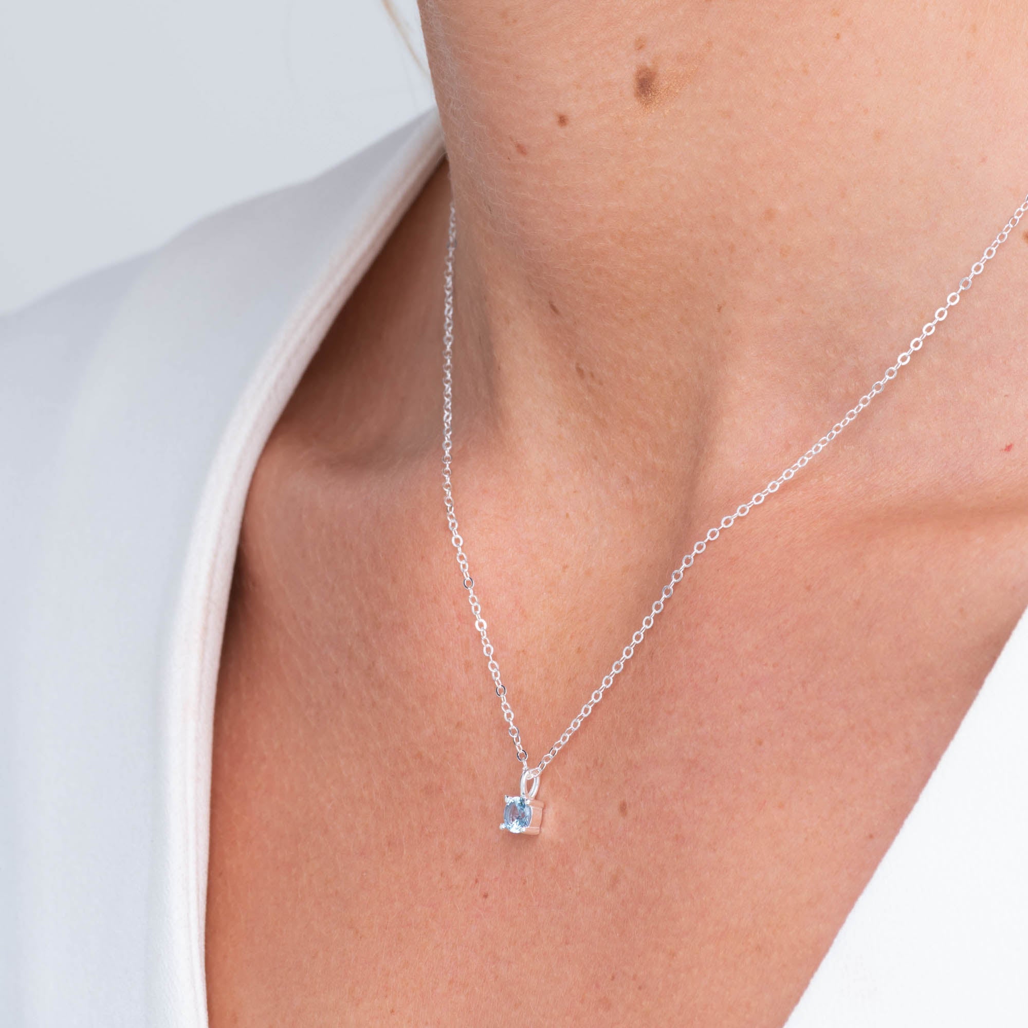Classic Birthstone Necklace March - Camile & Stone