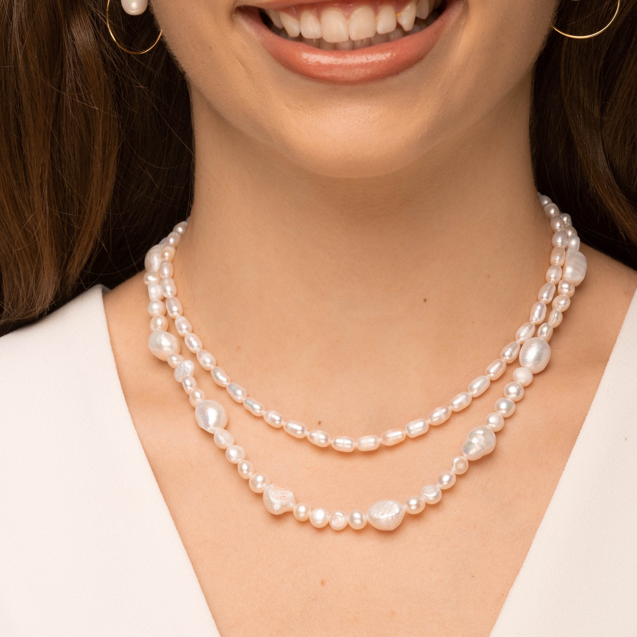 Classic Pearl Layering Necklace - Camile & Stone
