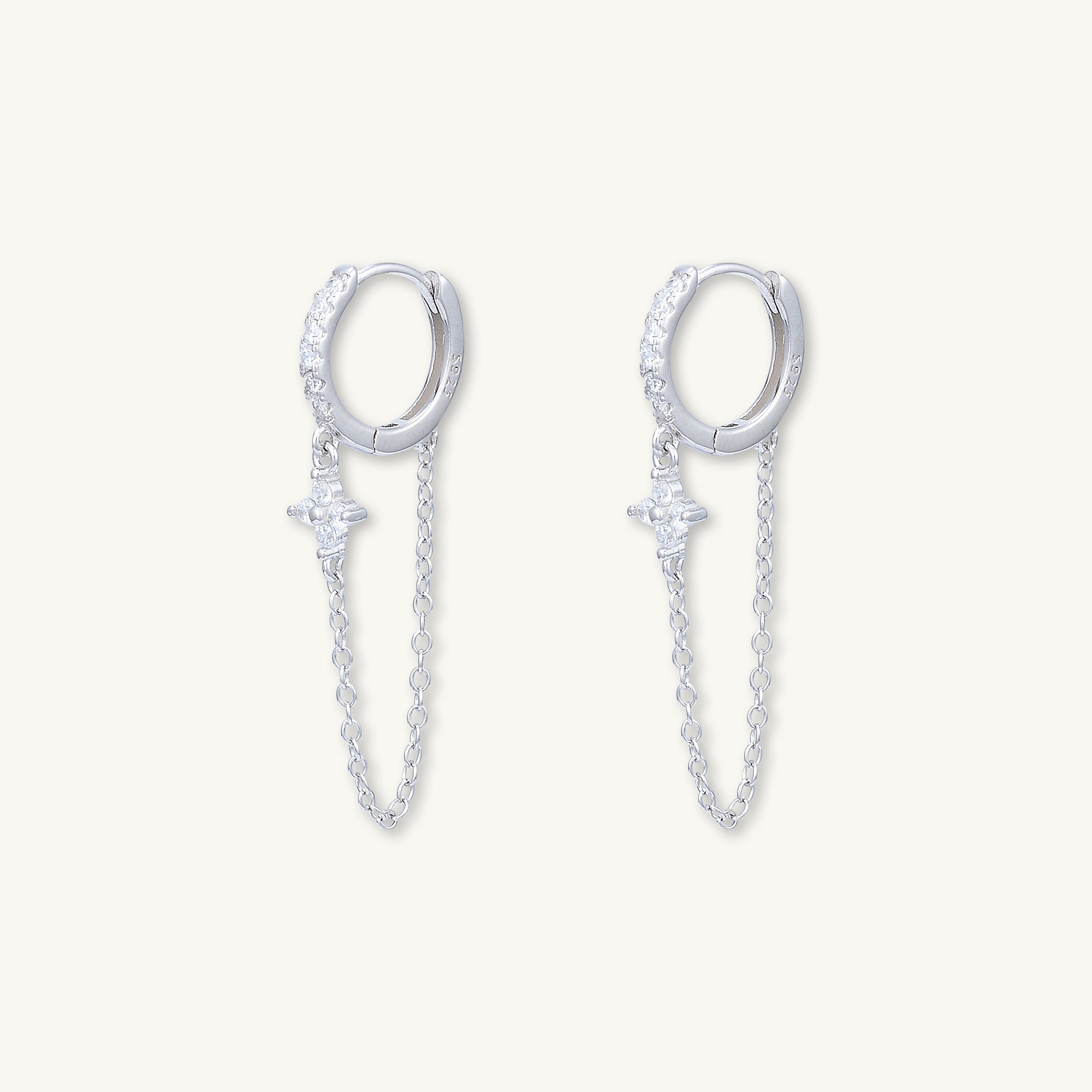Clover Sapphire Dangling Huggie Earrings - Camile & Stone
