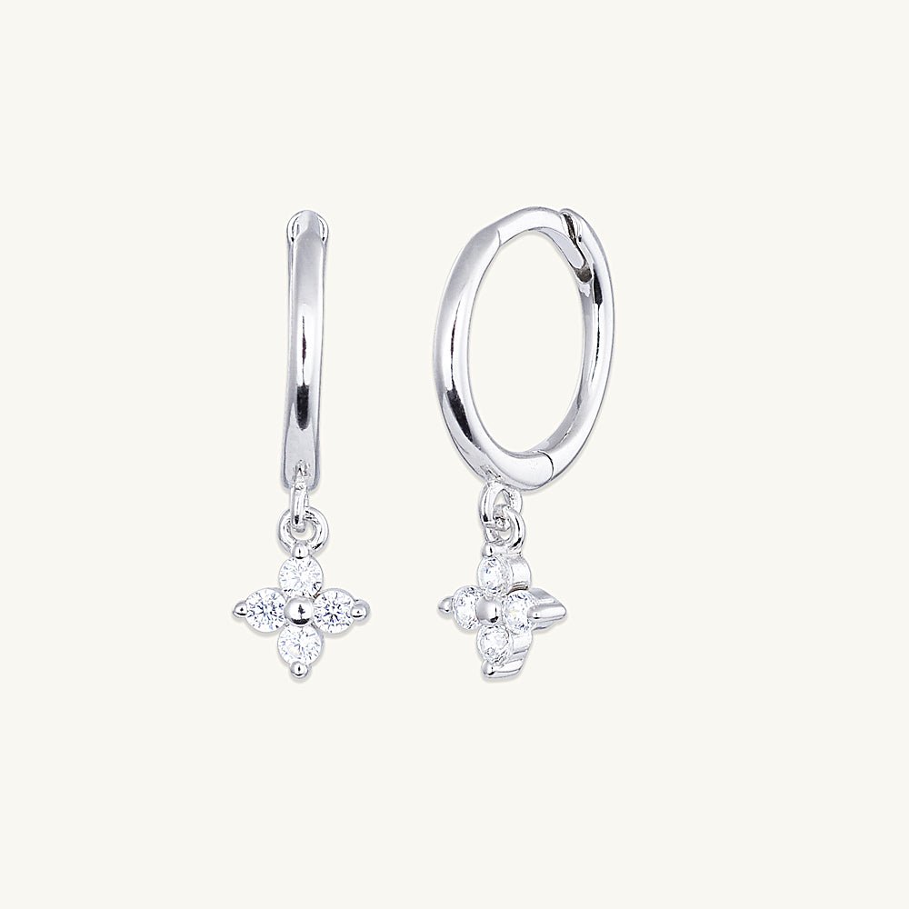 Clover Sapphire Moissanite Hoop Earrings - Camile & Stone