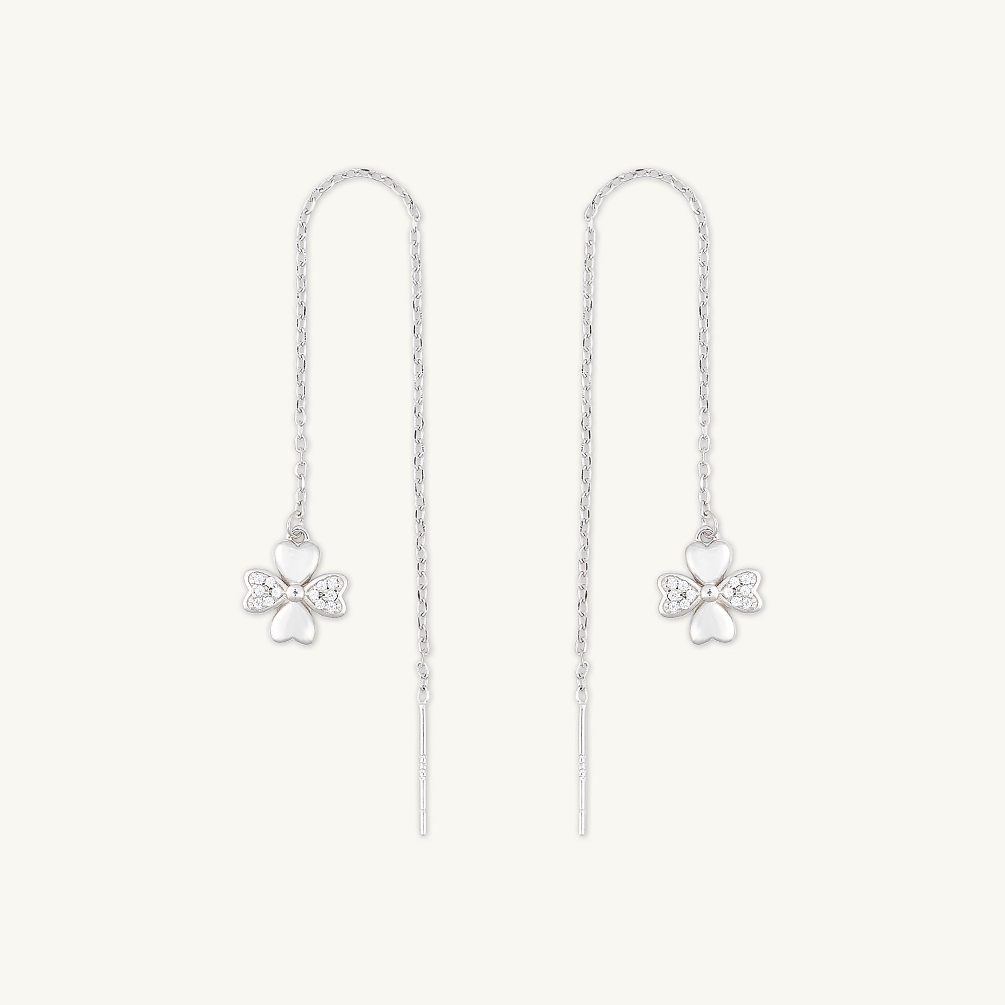 Clover Sapphire Threader Earrings - Camile & Stone