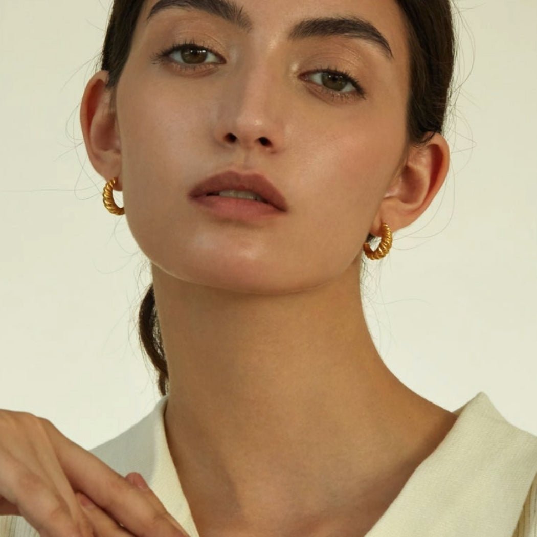 Croissant Huggie Stud Earrings - Camile & Stone