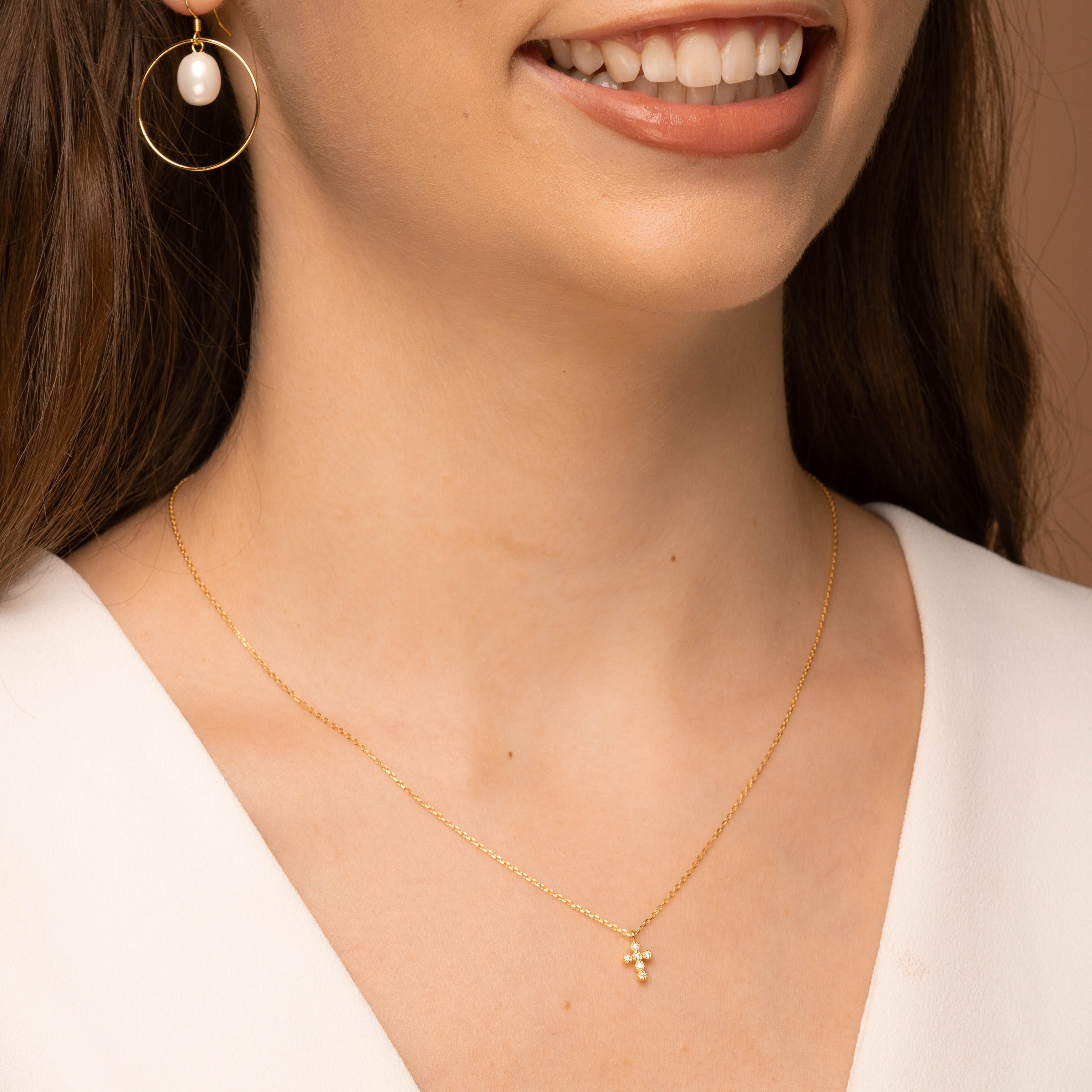 Cross Sapphire Necklace