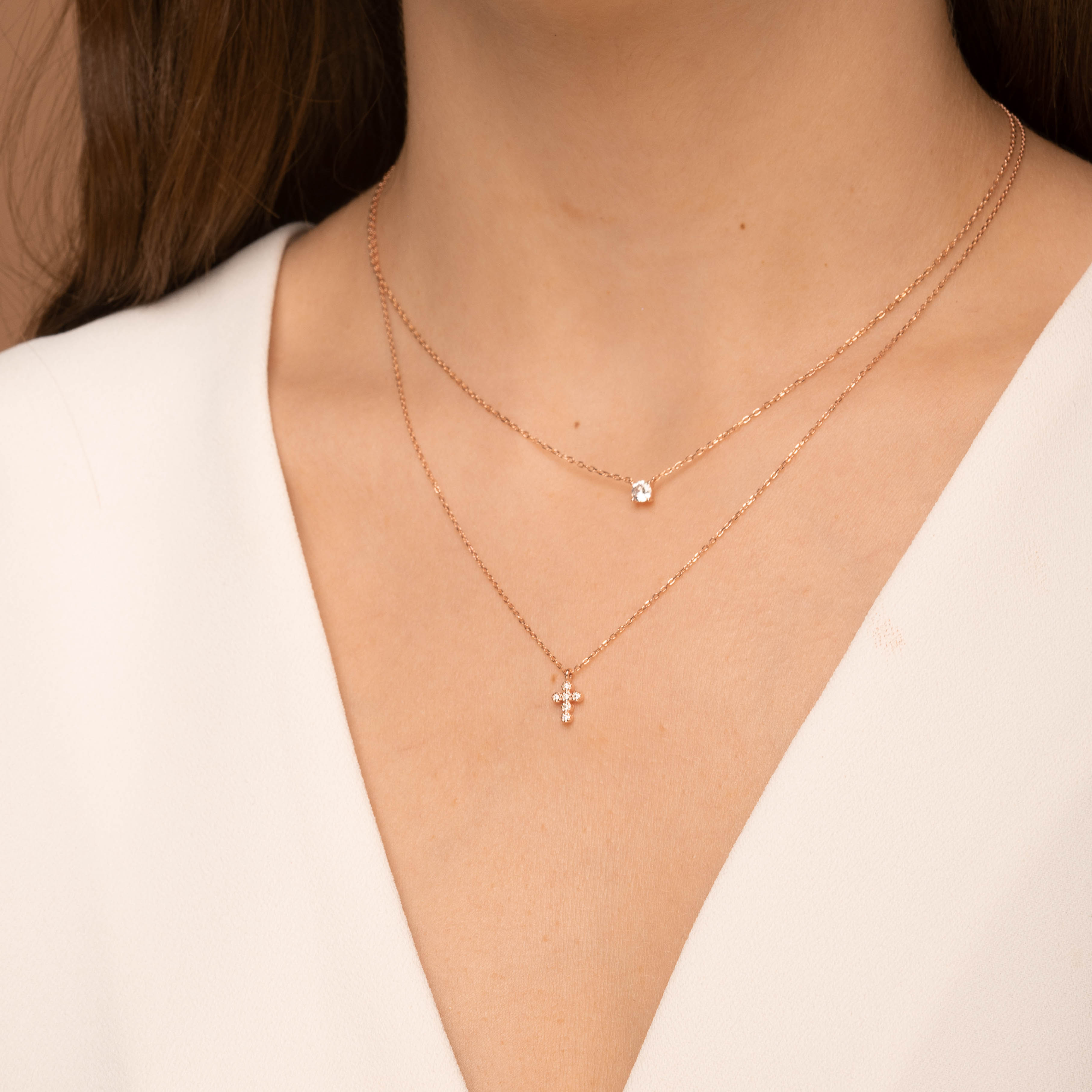 Cross Sapphire Necklace