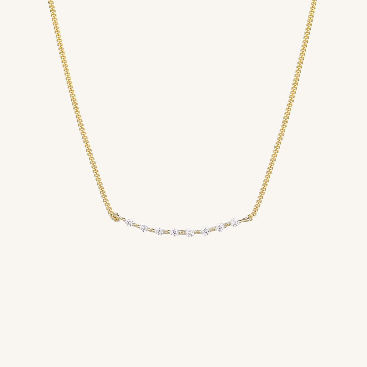 Curved Sapphire Bar Necklace