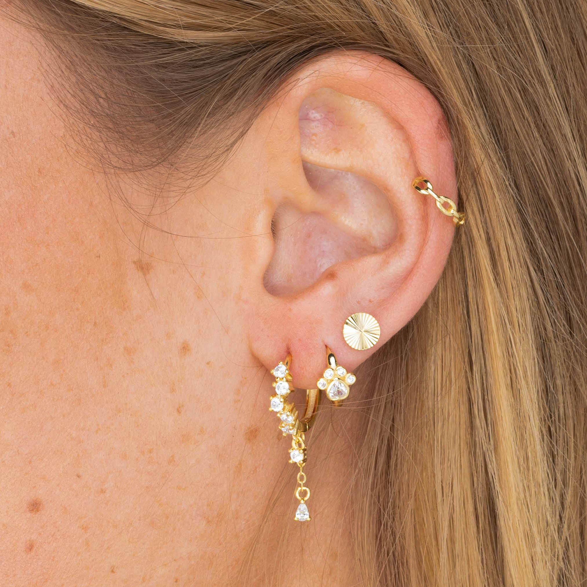 Dog Paw Sapphire Huggie Earrings - Camile & Stone