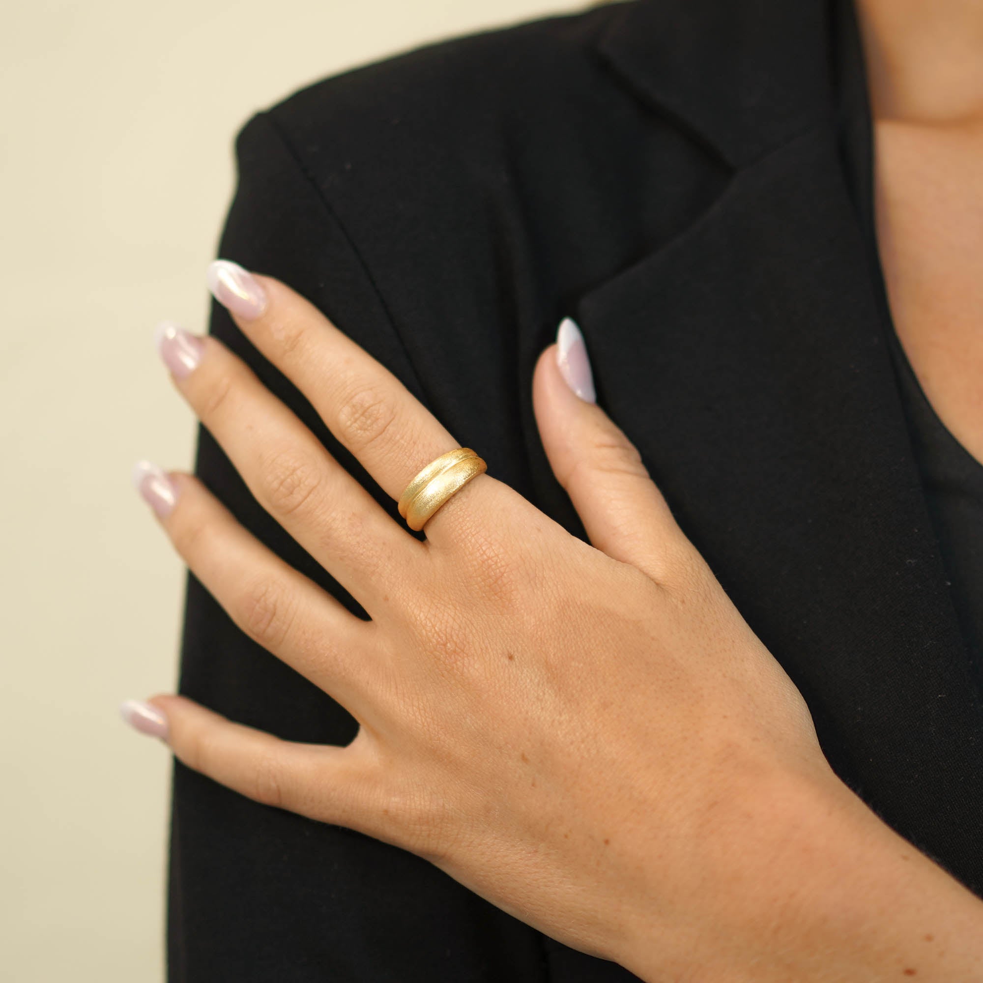 Double Dome Open Adjustable Ring - Camile & Stone